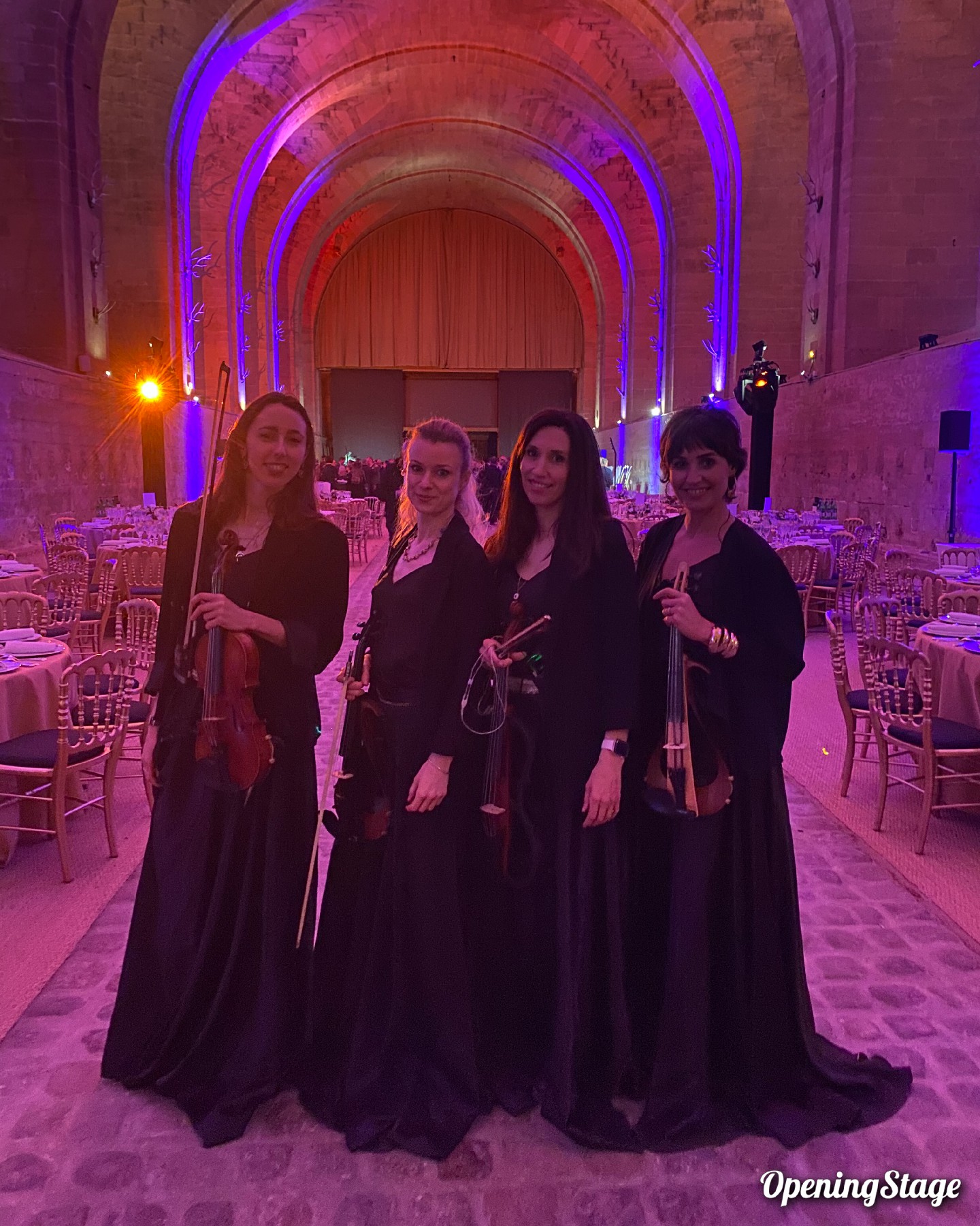 Notre quatuor de violonistes joue pour une soirée d'entreprise à Chantilly 