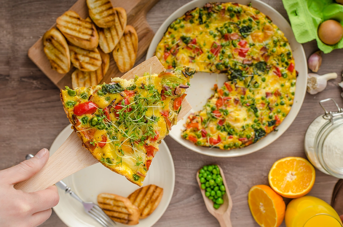 Make-ahead Easter brunch platter with spring vegetable frittata and modern deviled eggs – Tableside Gourmet Scottsdale catering