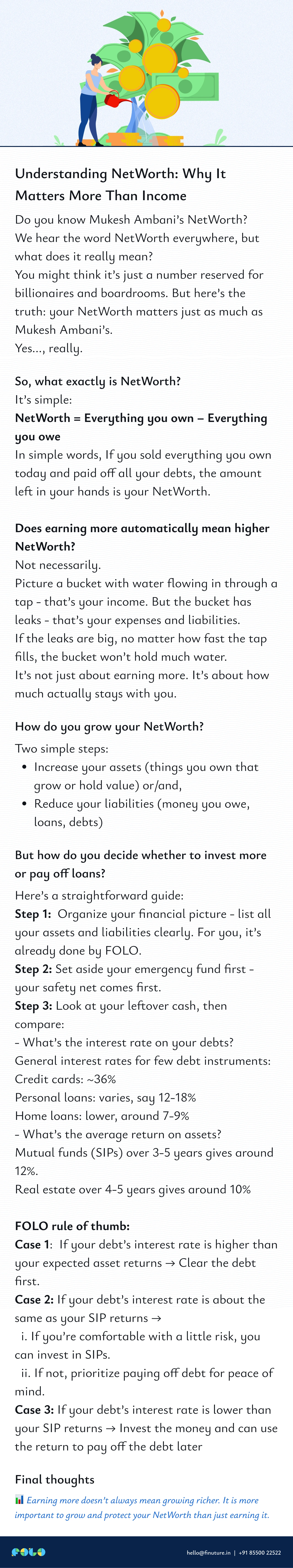 Understanding your NetWorth
