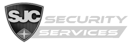 SJC Security Services logo with shield emblem containing the letters SJC and a star symbol.