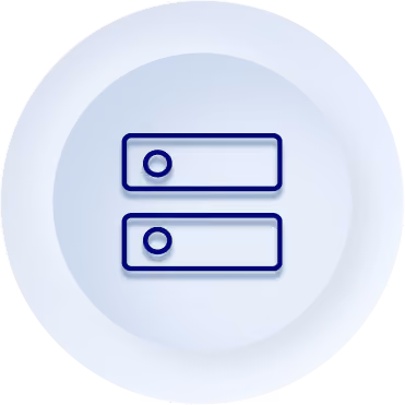 Two horizontal slider controls with circular knobs inside a blue circular gradient background.