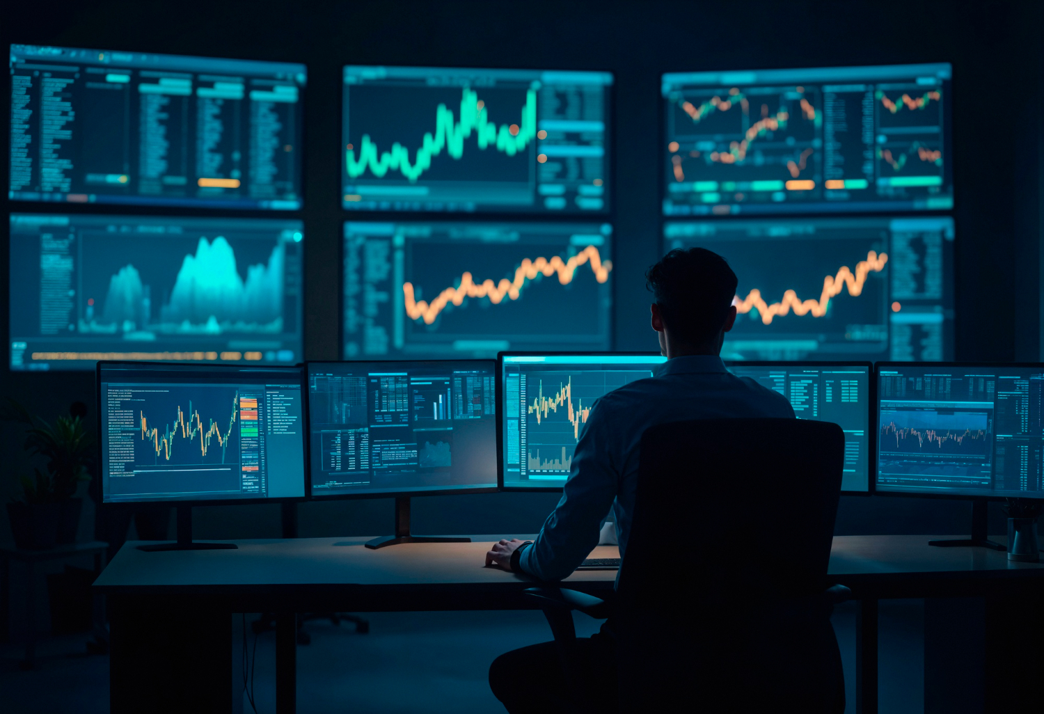 man trading on multiple screens - How to Get Free Stocks