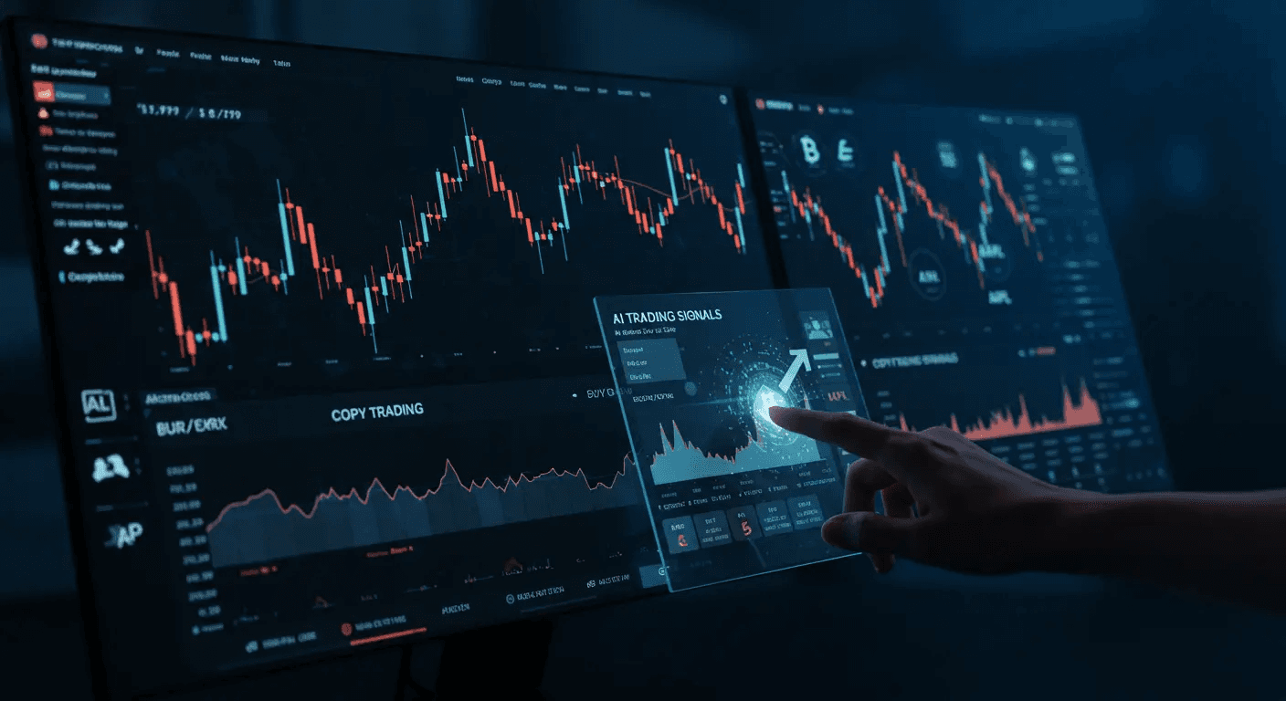  AI trading signals on financial charts - Best Copy Trading Platform