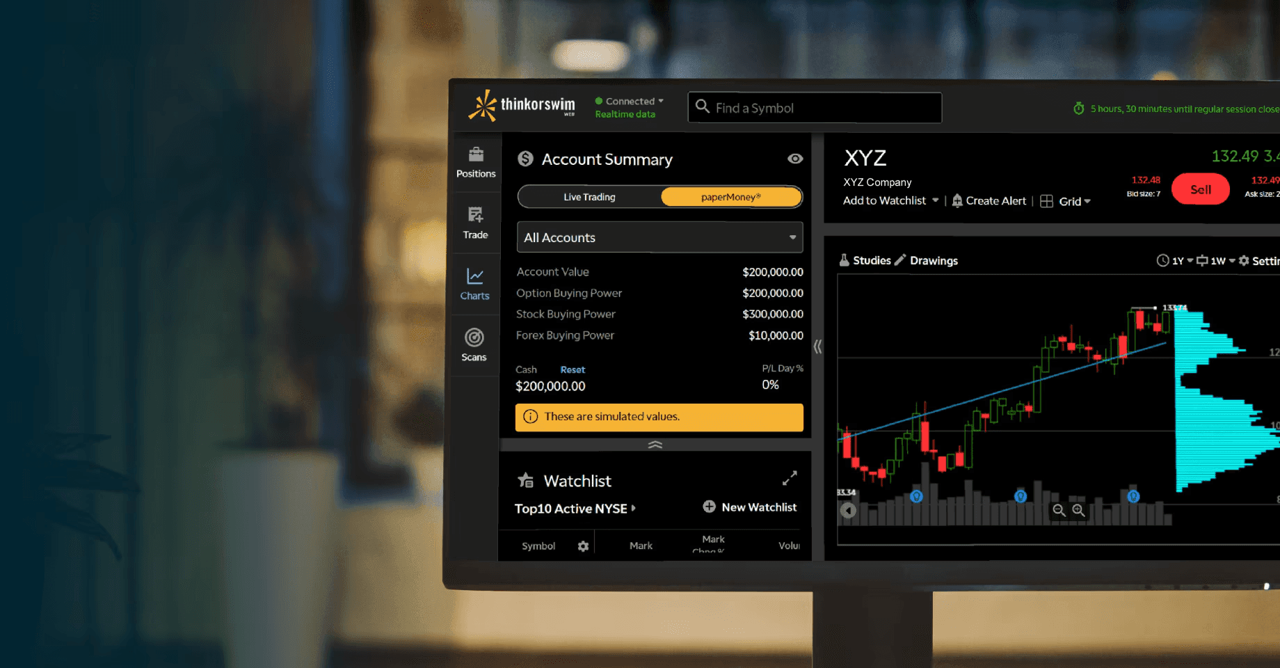  A computer displaying a trading platform - Best Paper Trading Platform