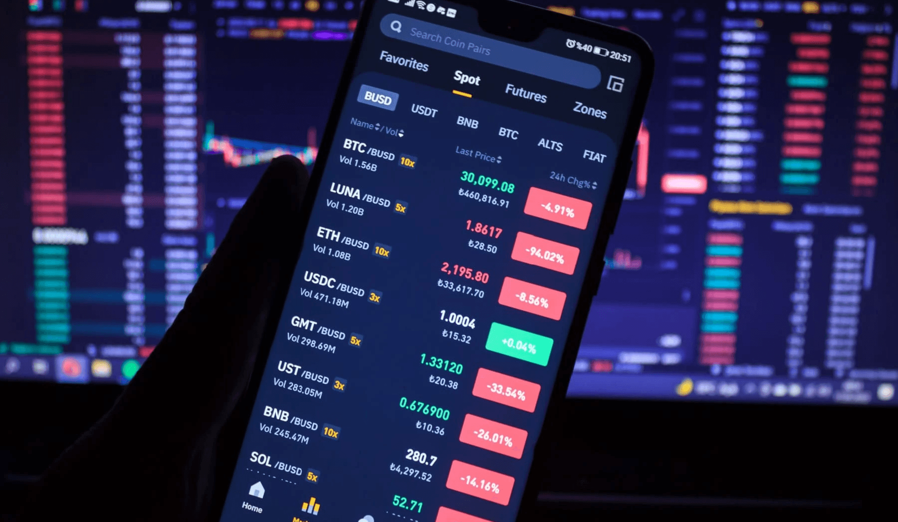 Smartphone displaying cryptocurrency trading app - Best Crypto Trading Simulator