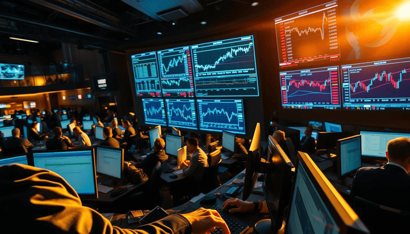  Traders monitoring data on many screens -  Best Futures Trading Platform