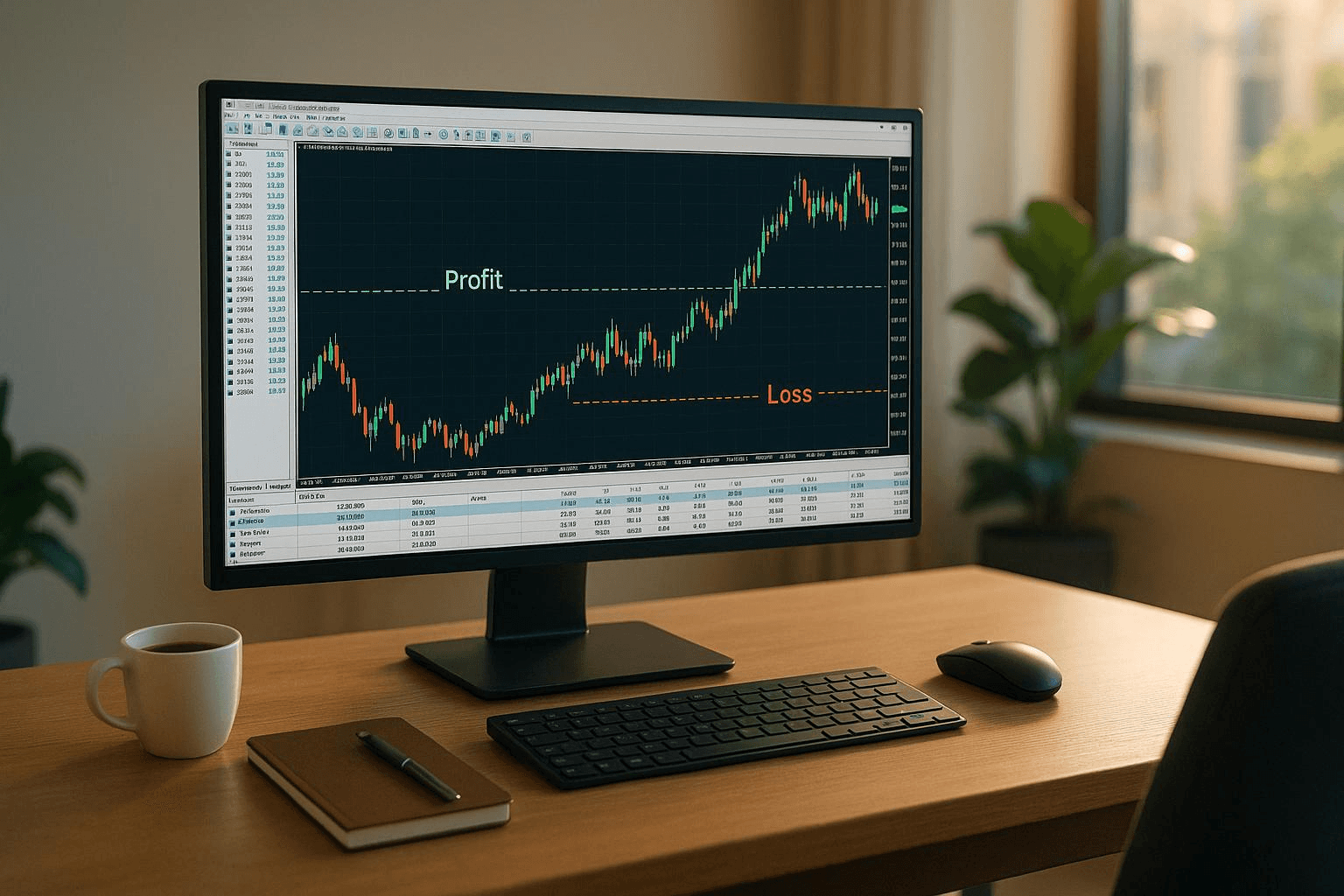 Trading chart showing profit and loss - What is TP in Trading