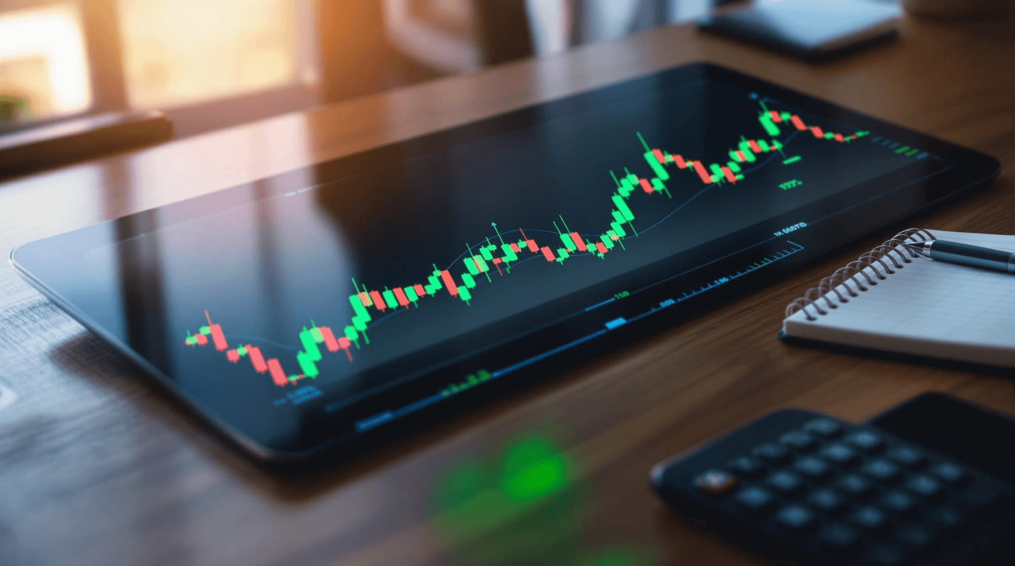 Digital stock market chart on table - How to Read Candlesticks