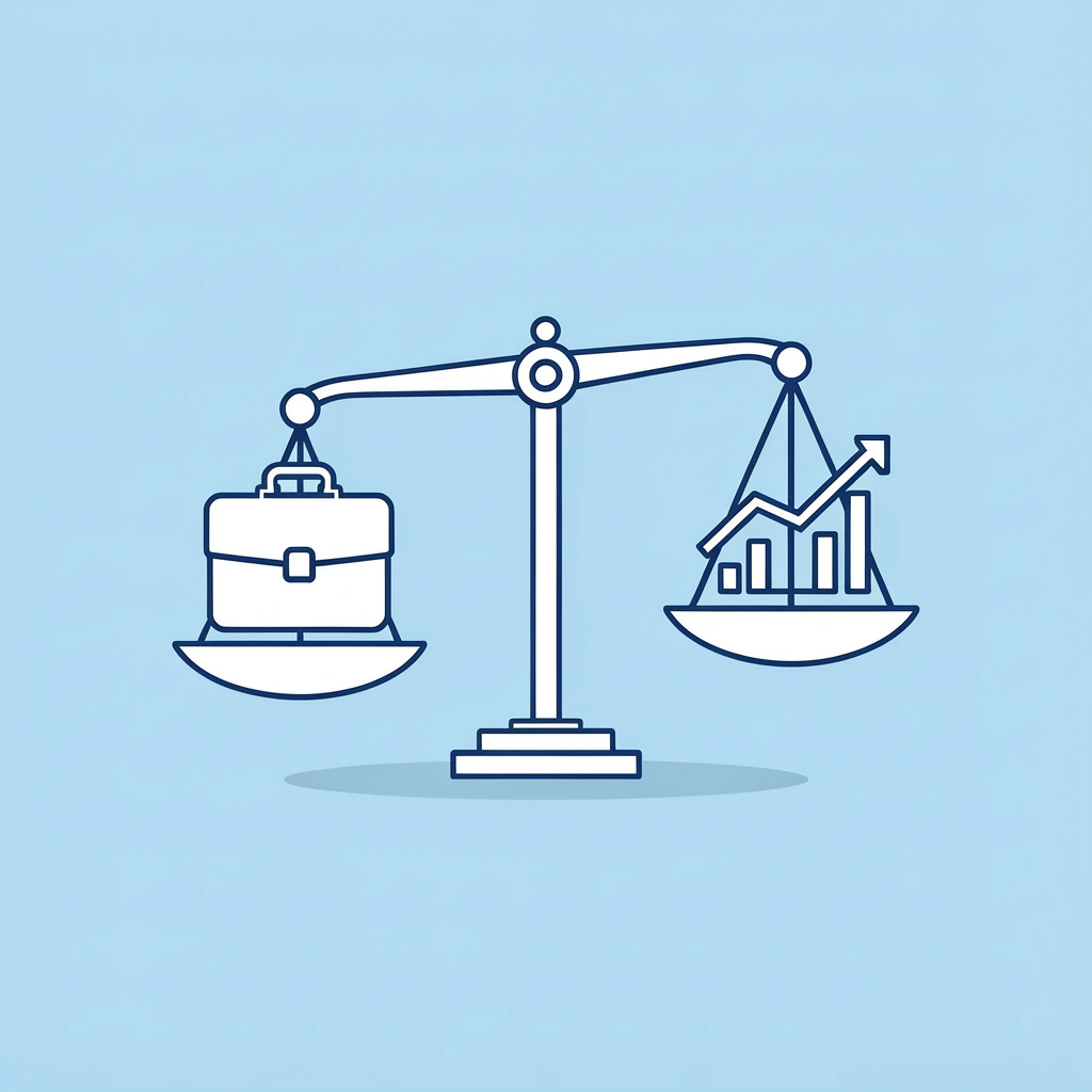 Balance scale showing restrictive traditional prop trading firms on one side and flexible Goat Funded Trader on the other