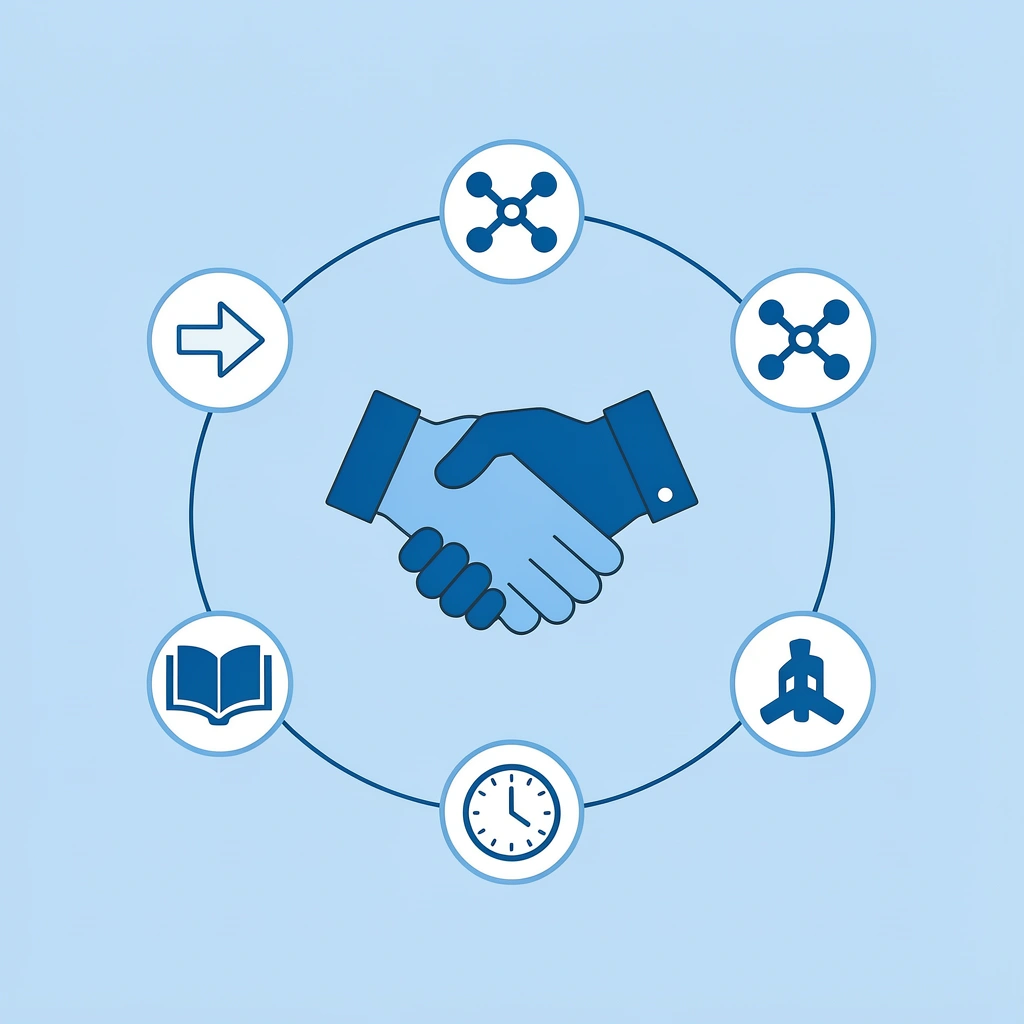 Central hub showing connections between trader, capital, opportunities, and returns