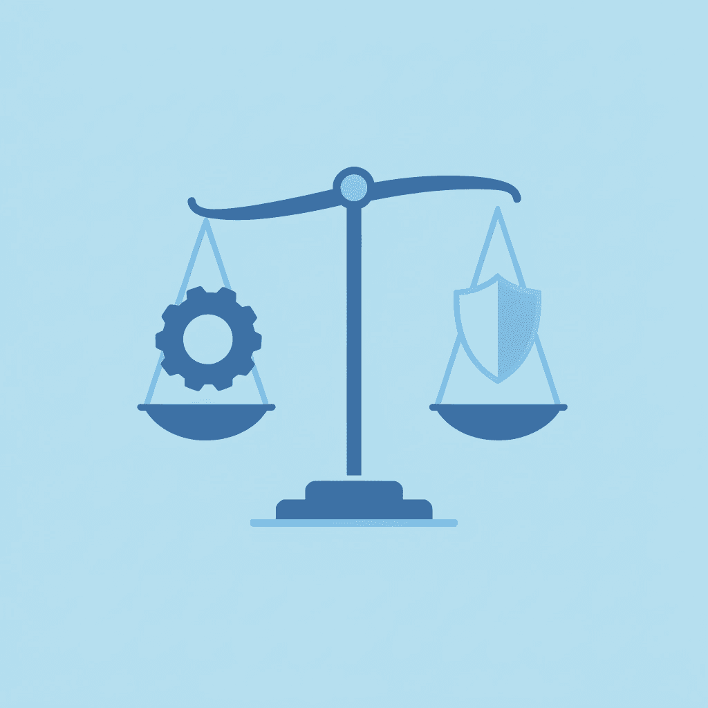 Balance scale comparing automated trading systems on one side with superior risk management and consistency against manual trading on the other