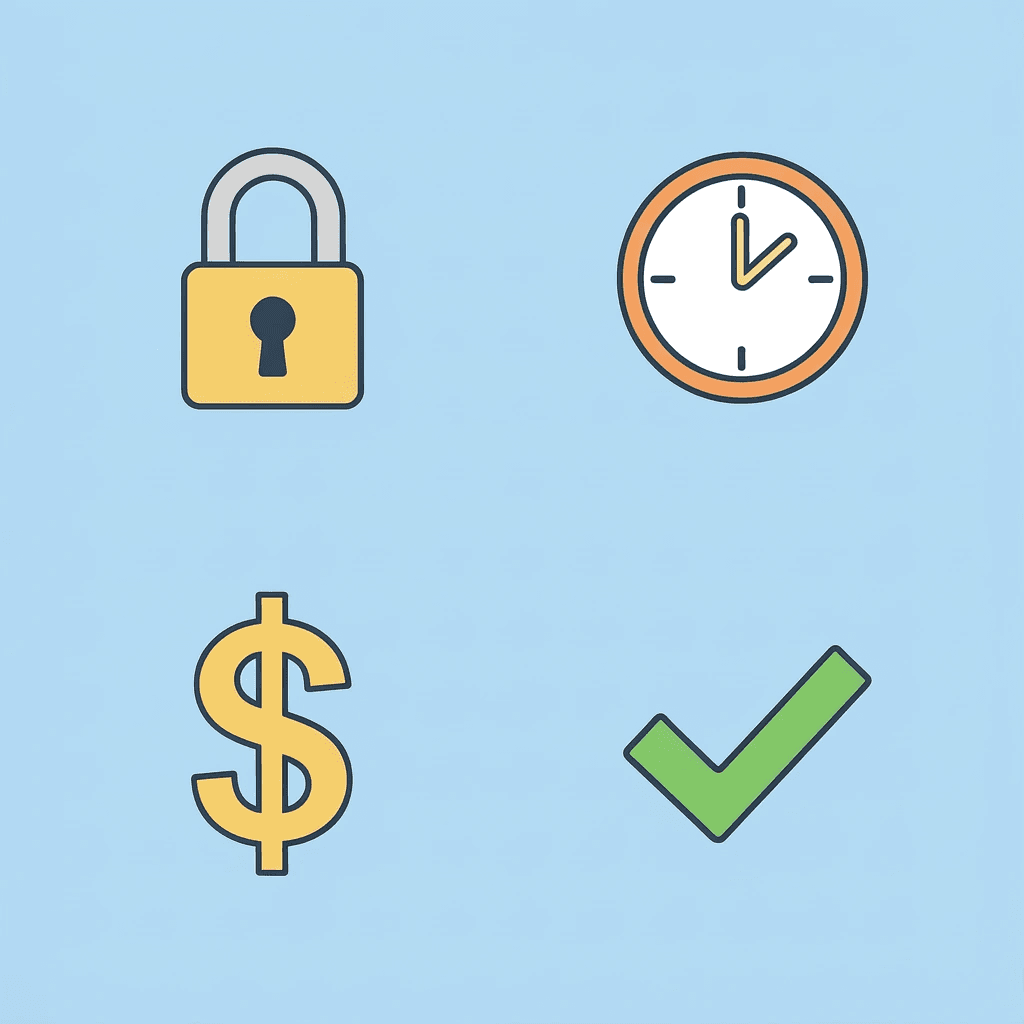 Four-box grid displaying the main pain points: limited capital, constant financial pressure, emotional stress, and full losses