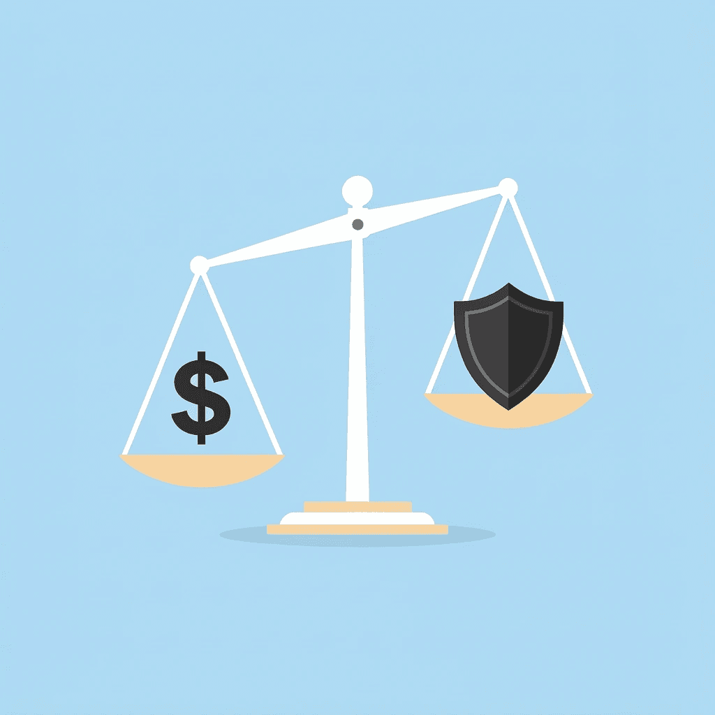  Balance scale comparing large trading capital on one side with small evaluation fees on the other