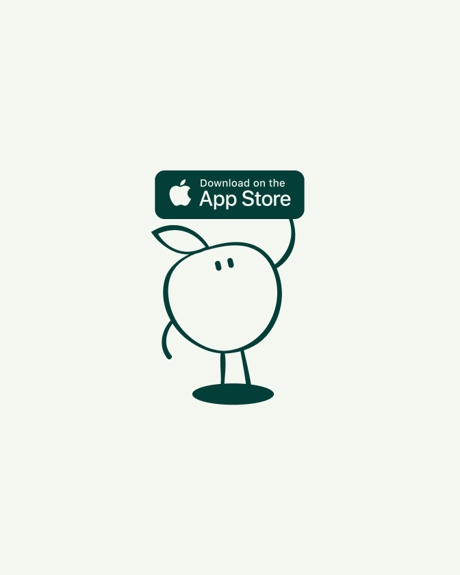 Illustration minimaliste d’un personnage tenant une pancarte Télécharger sur l’App Store.