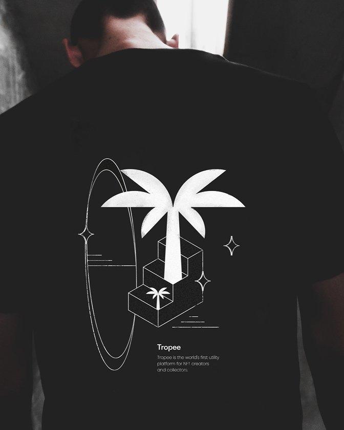 Portrait avec bonnet Tropee et décor graphique vert en arrière-plan