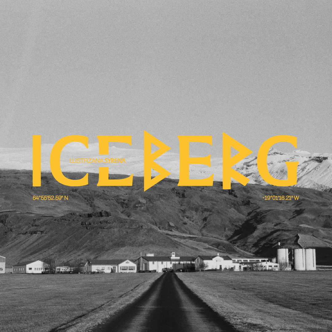 black and white photo with yellow logo 