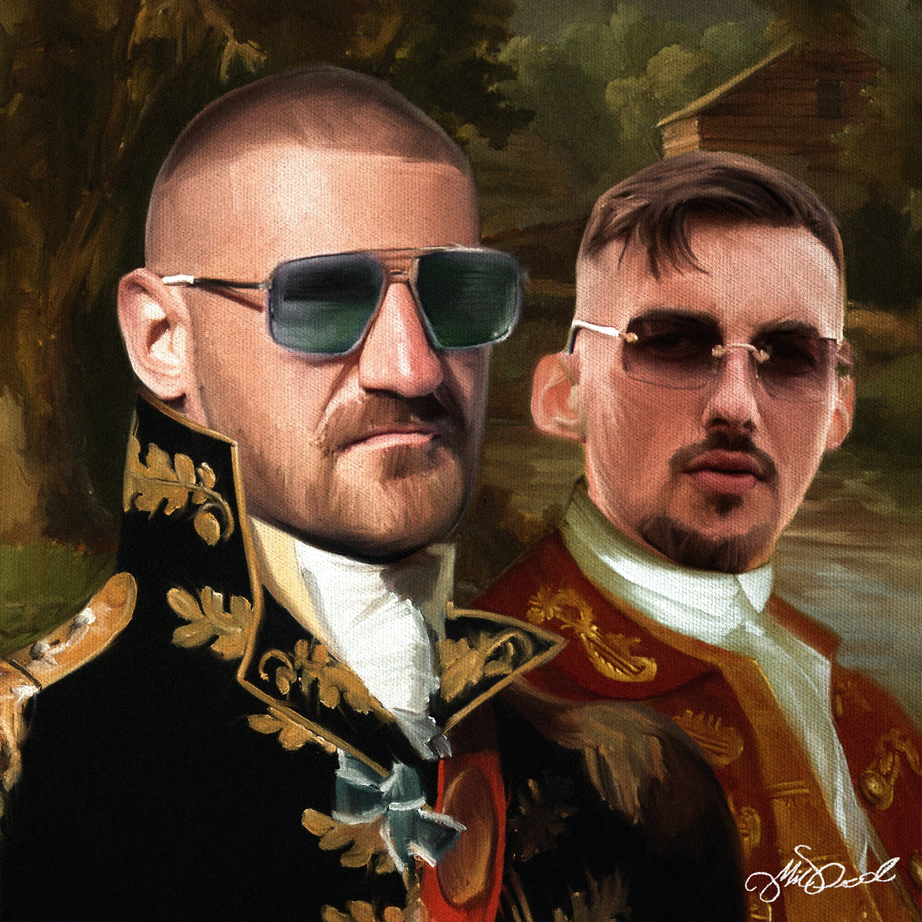 painting of a two gentleman