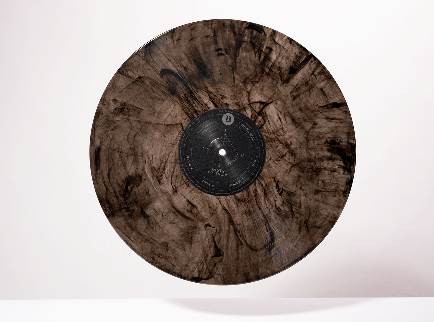 brown and black vinyl record