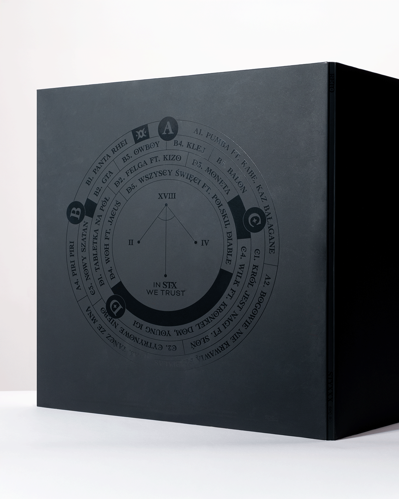 back of a vinyl sleeve with a typography