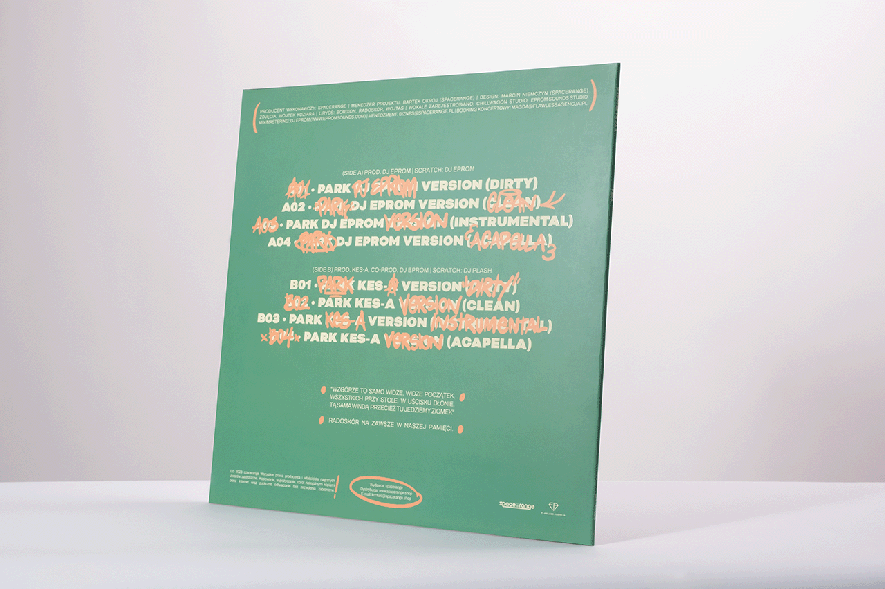 back of a vinyl record packaging