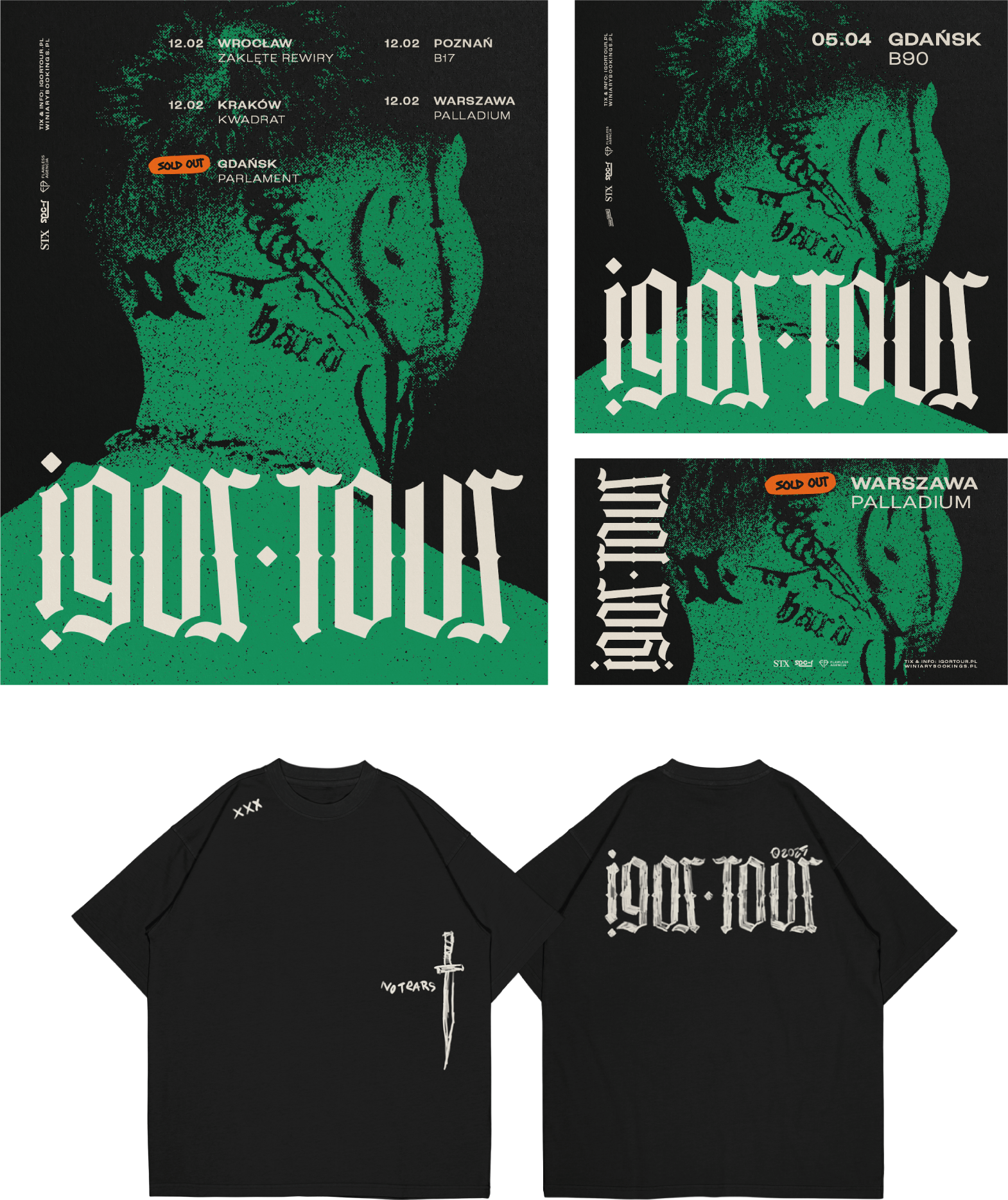 music tour posters and t shirt 