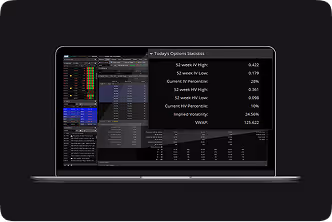 options trading - image of trading overview on laptop