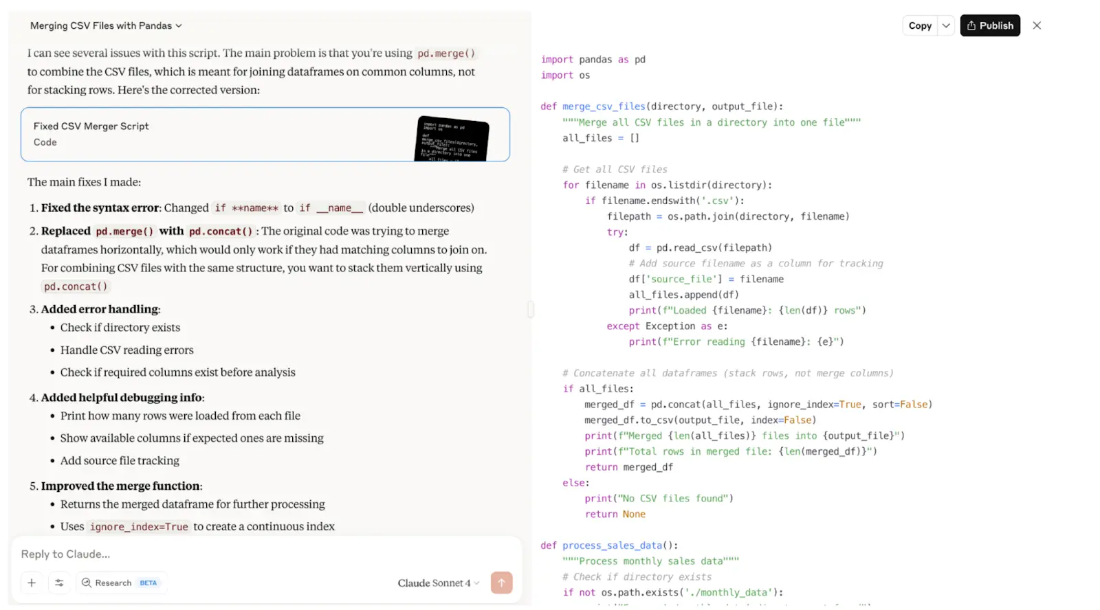 Claude Sonnet 4 coding test