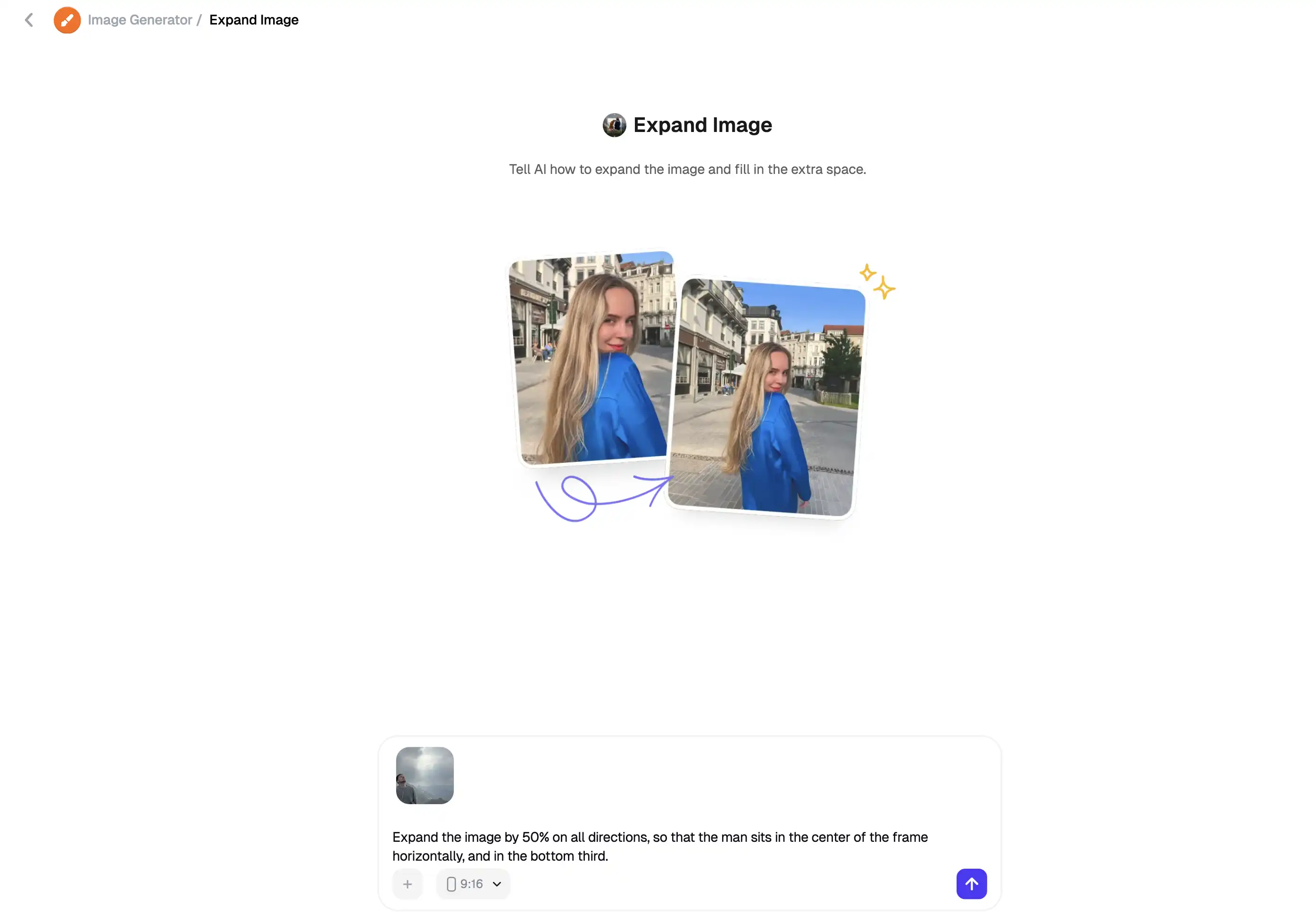 Overchat AI is the best image extender