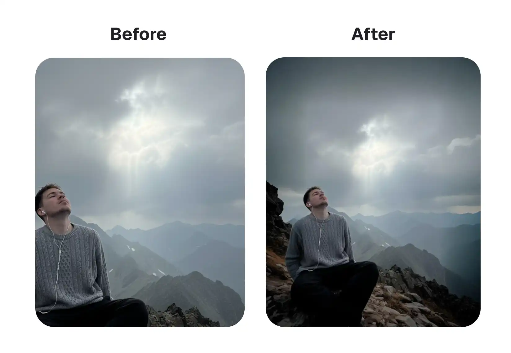 Freepik AI image extender before and after
