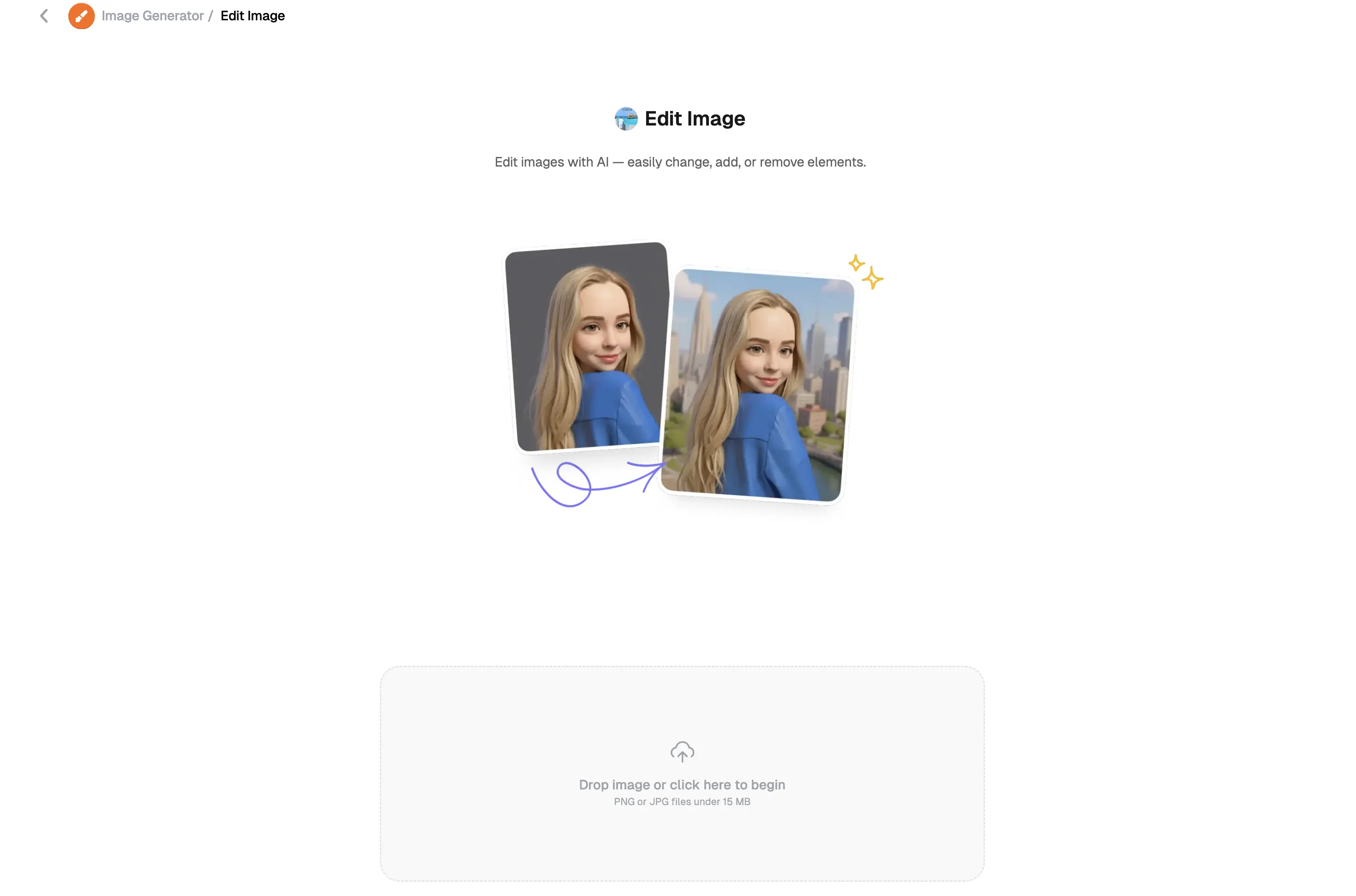 Overchat AI Image Generator edit image interface