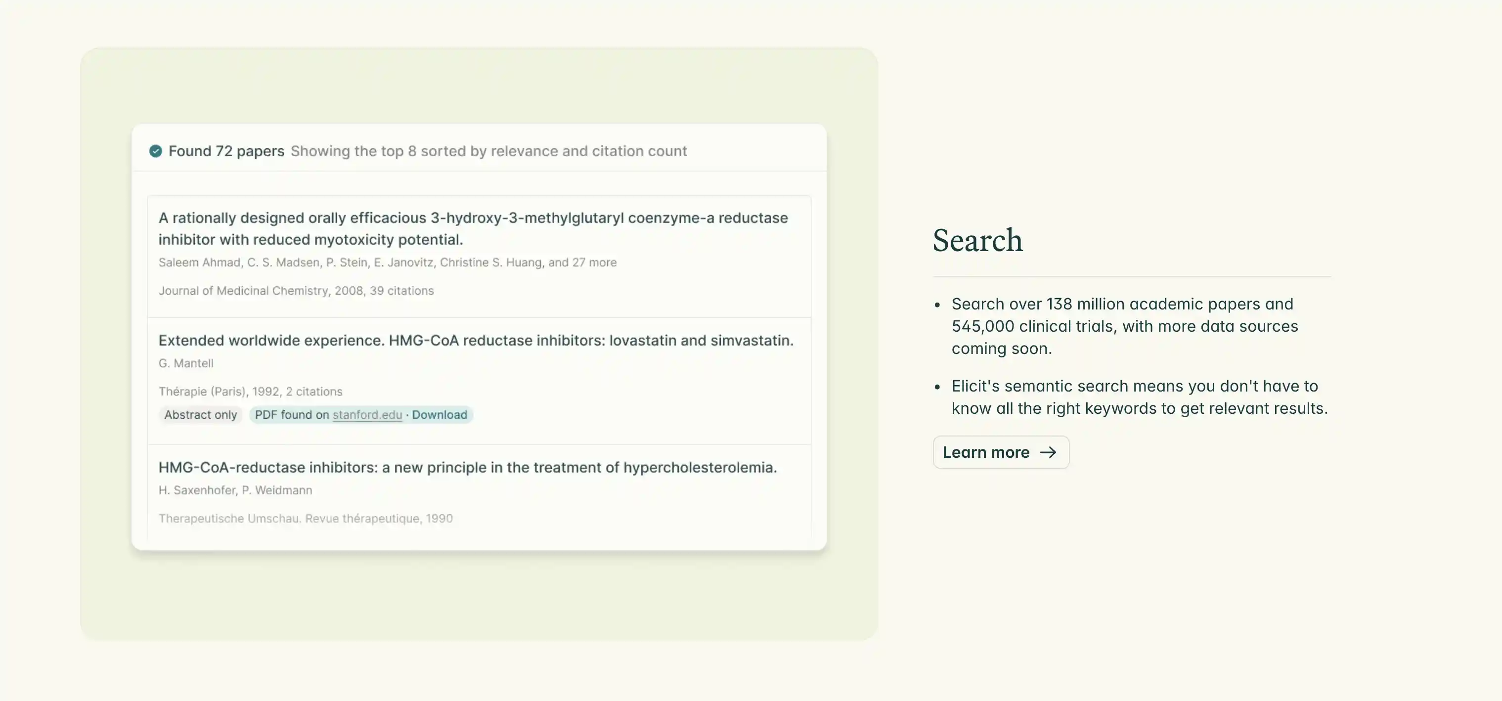 Elicit deep research tool