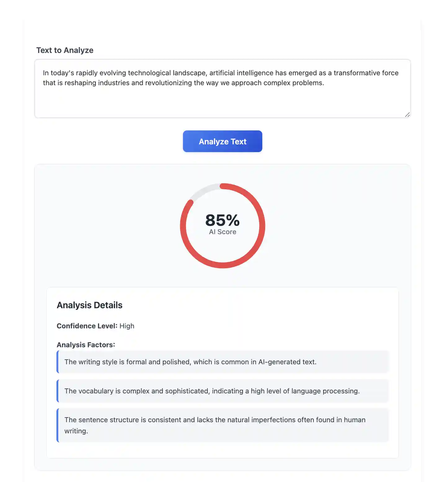 Overchat AI detector