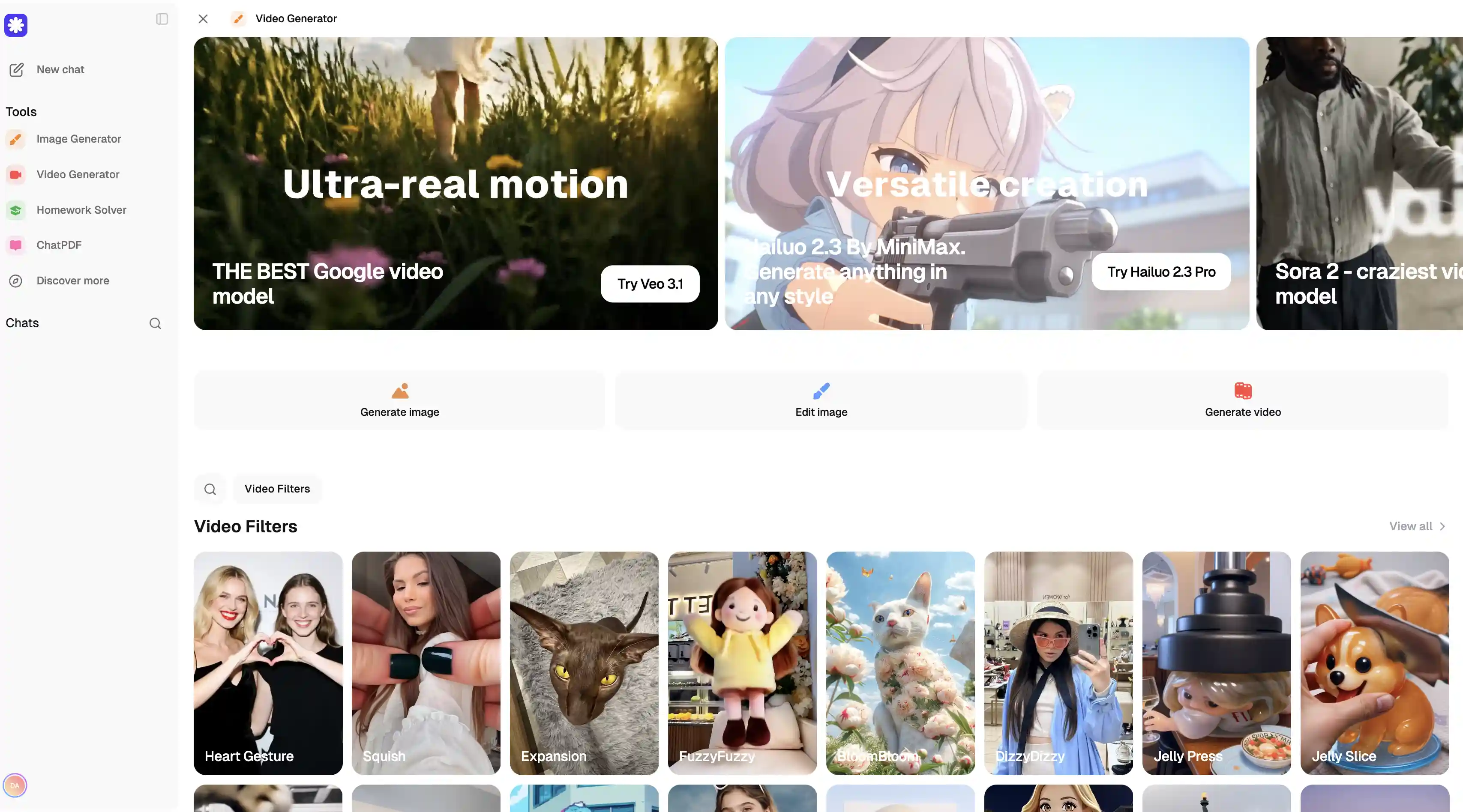 Overchat AI video generator