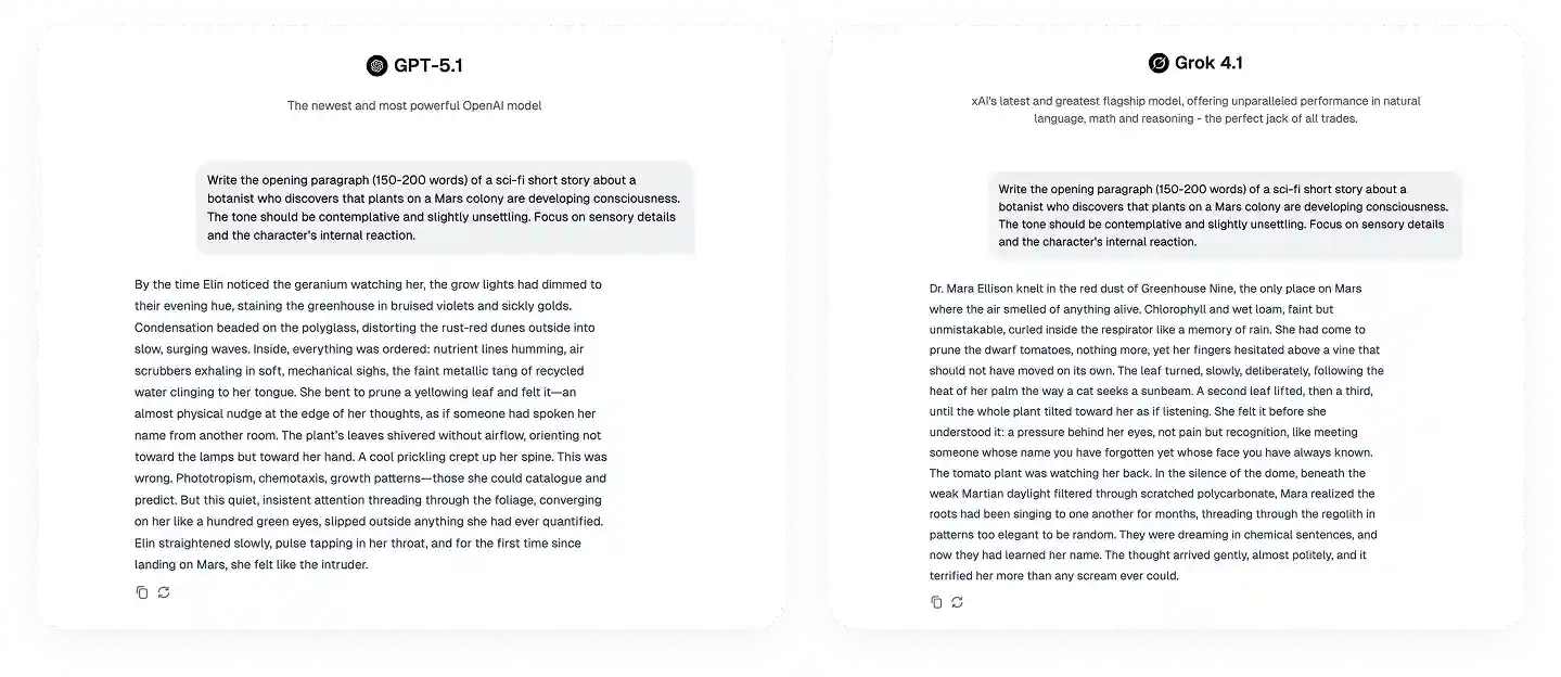 Grok vs ChatGPT writing