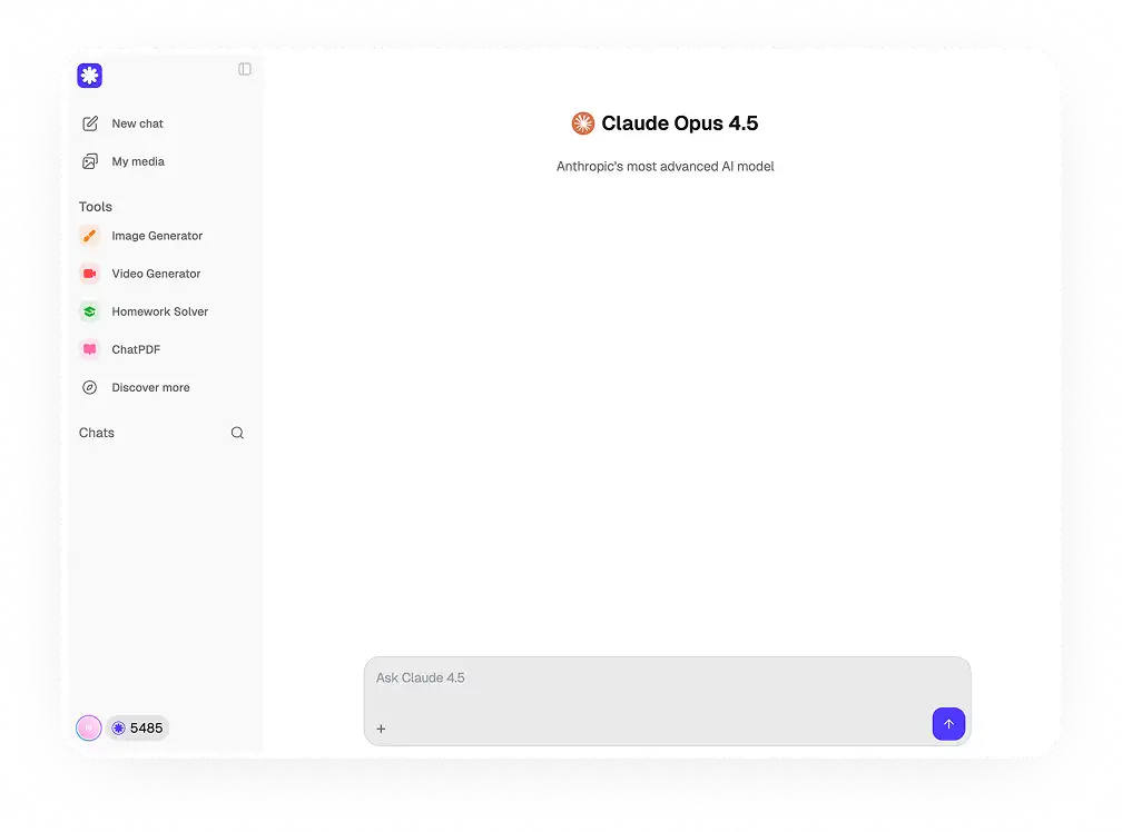Opus 4.5 in Overchat AI