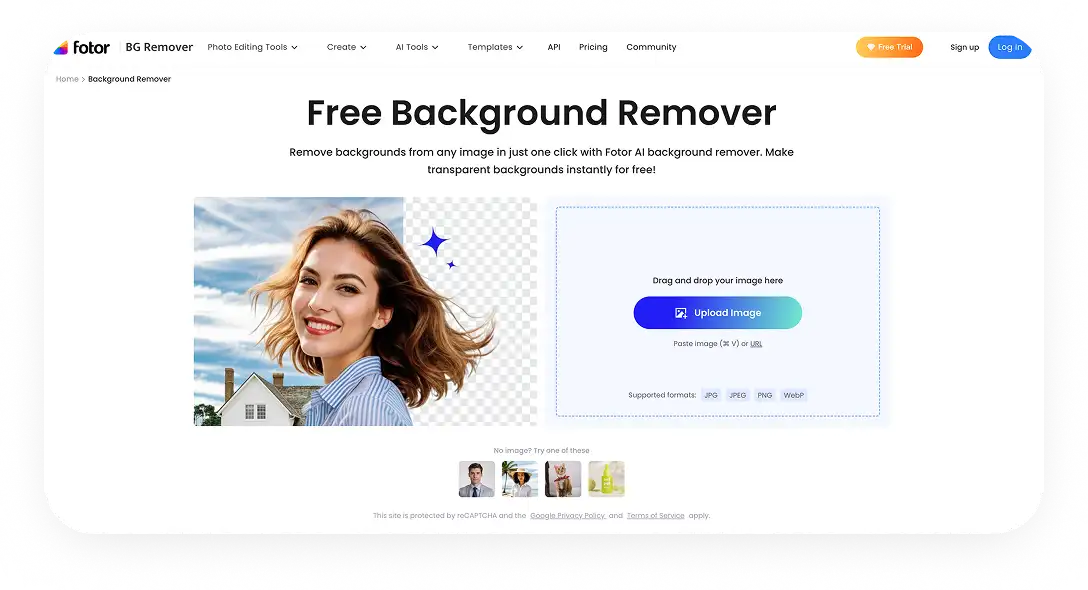 Fotor online image background remover