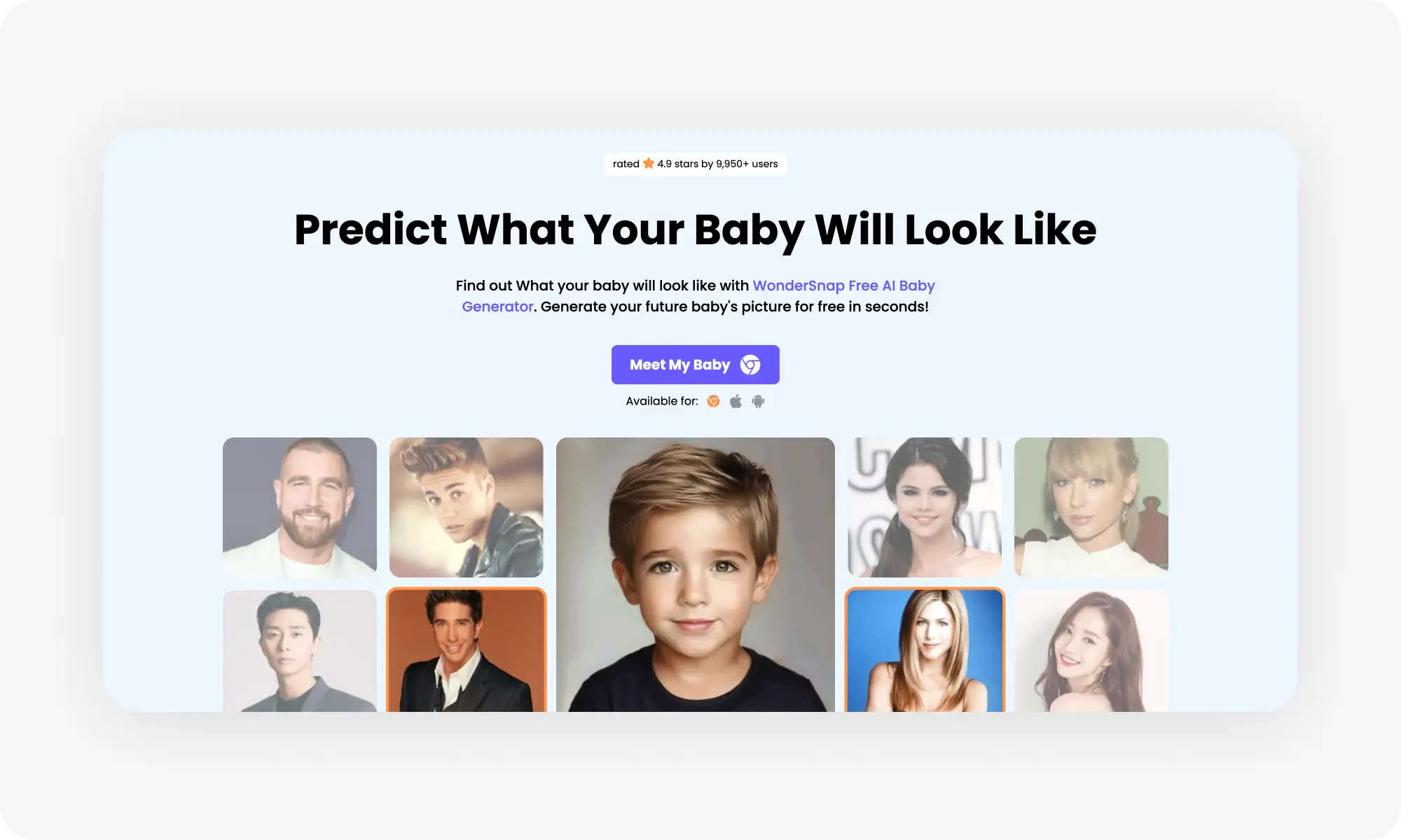 WonderSnap online baby generator app