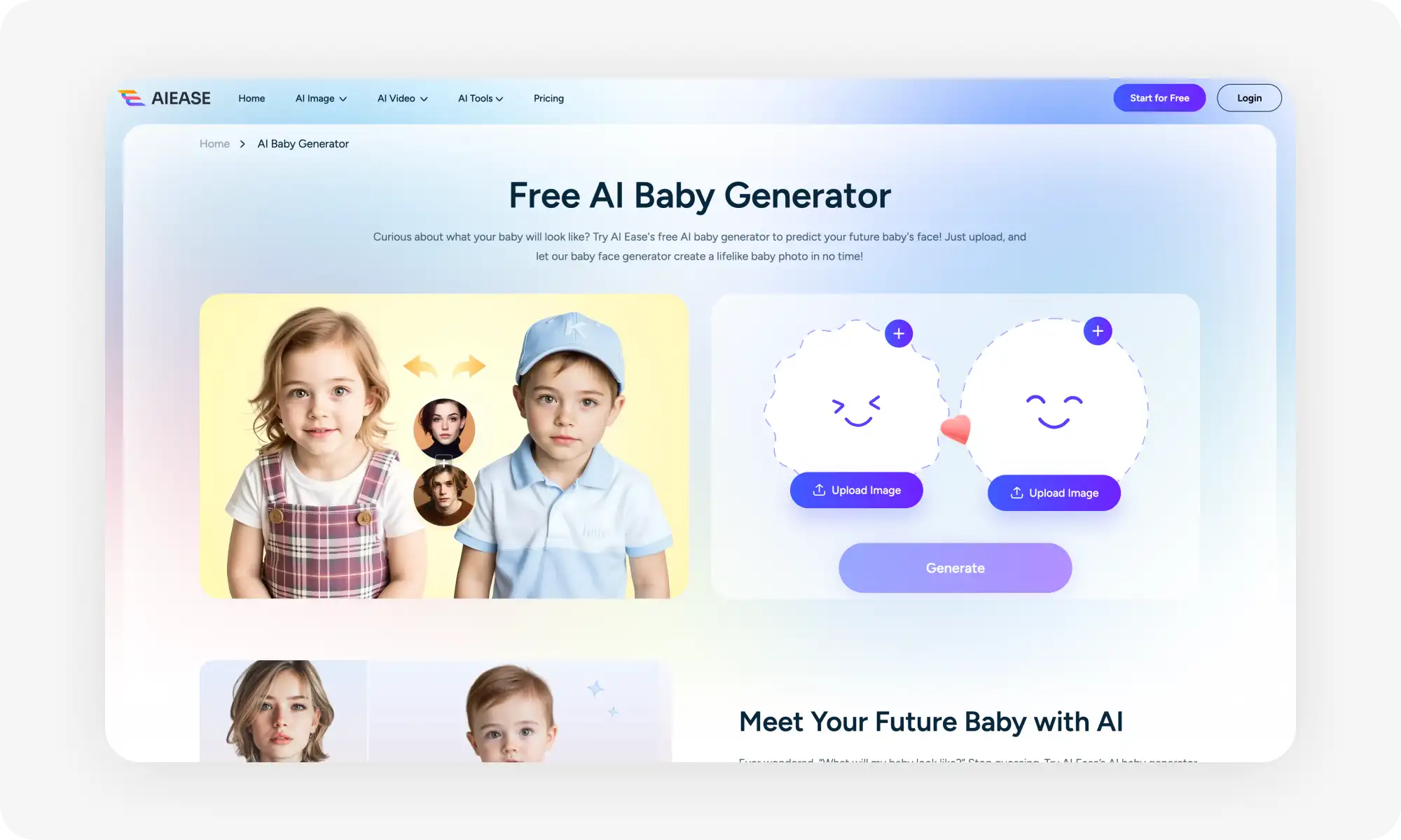 AIEASE online baby generator app