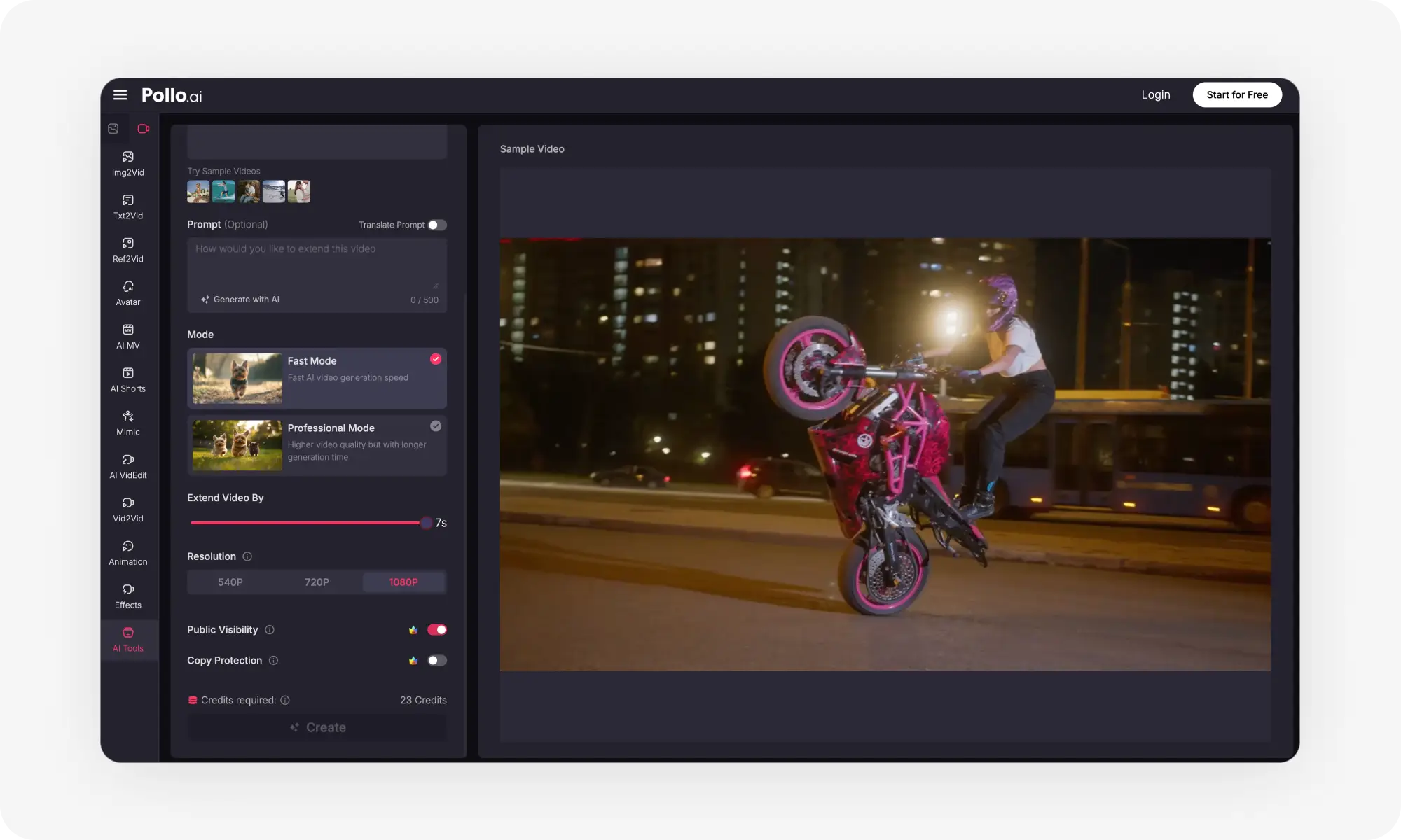 Pollo AI video extender