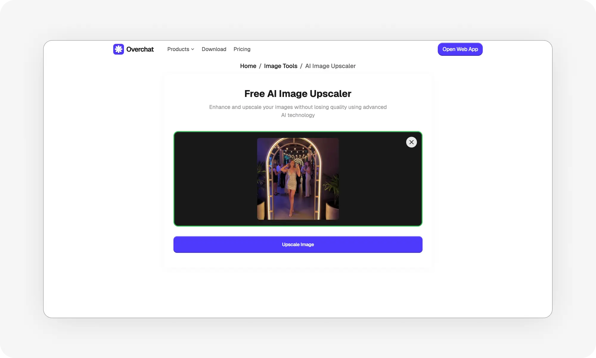 Overchat AI Image Upscaler