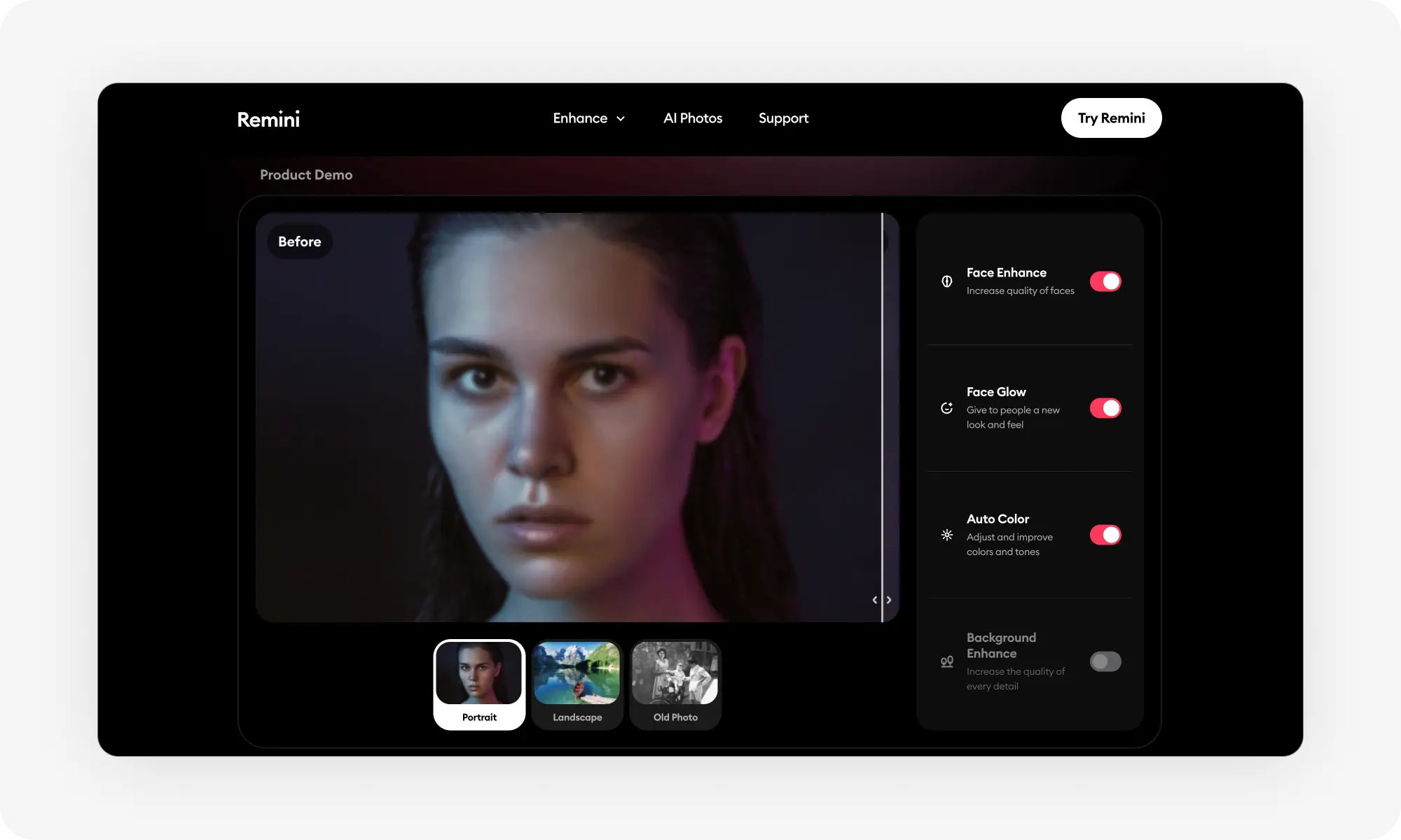 Remini AI Image Upscaler