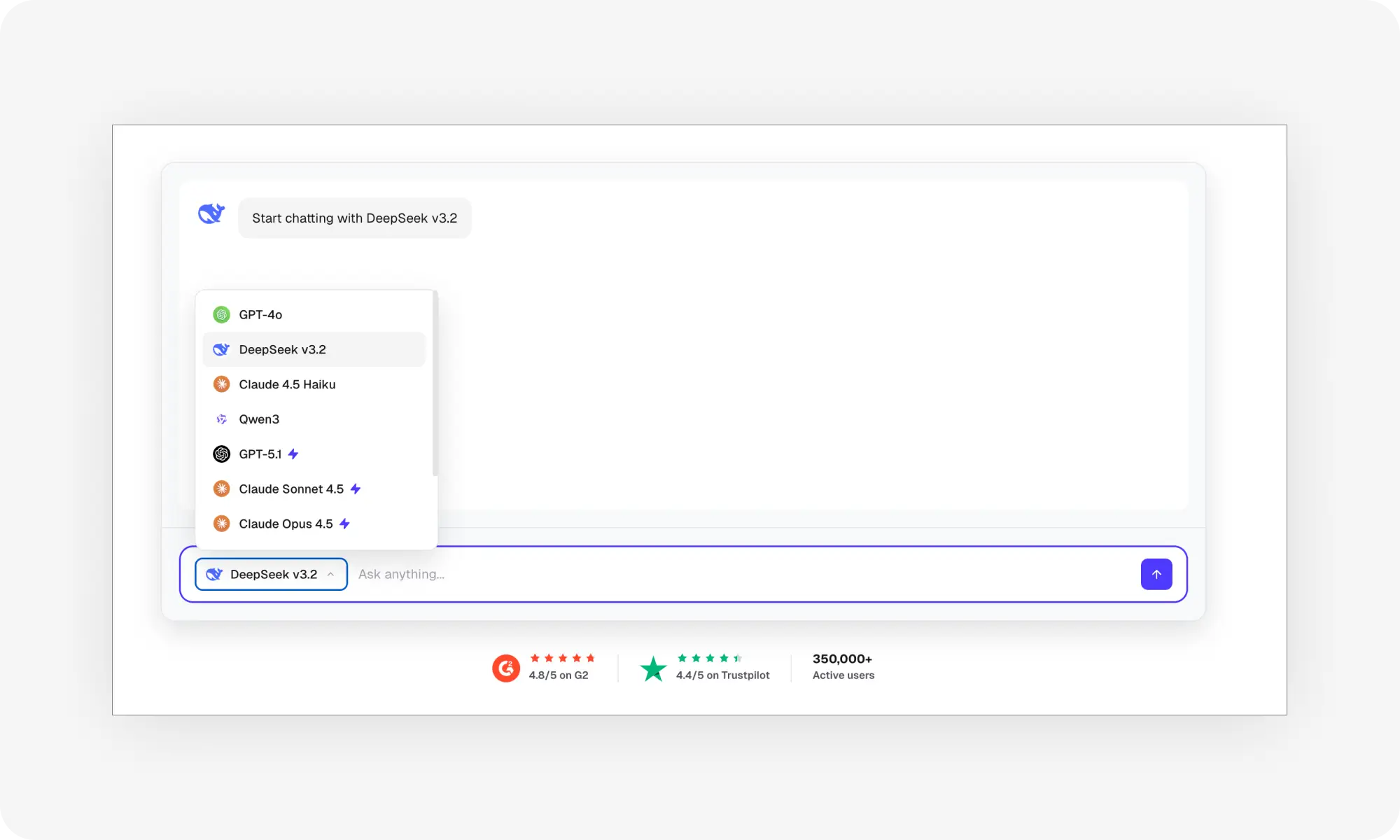 Access DeepSeek on Overchat AI