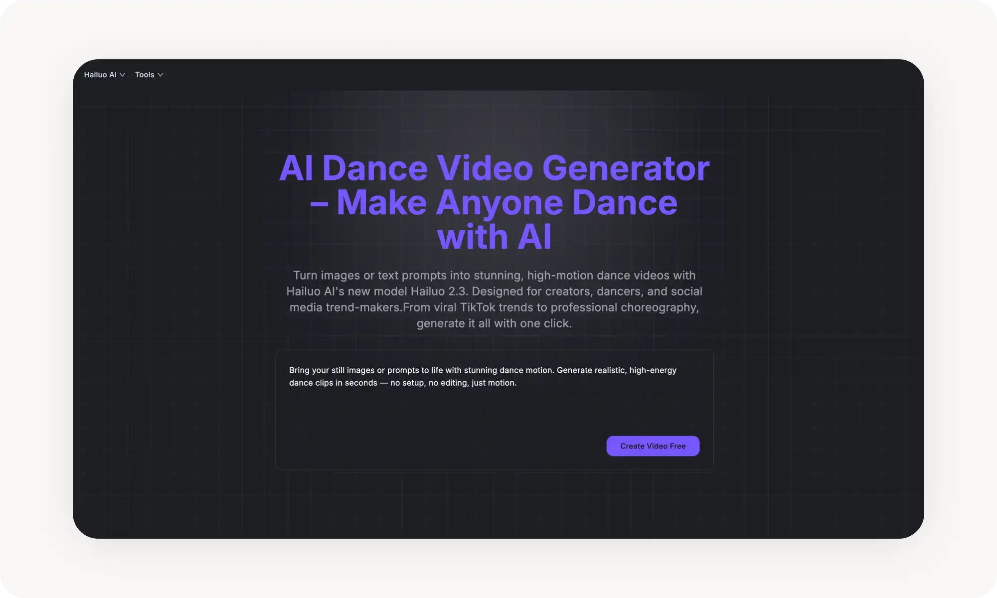 Hailuo AI dance generator