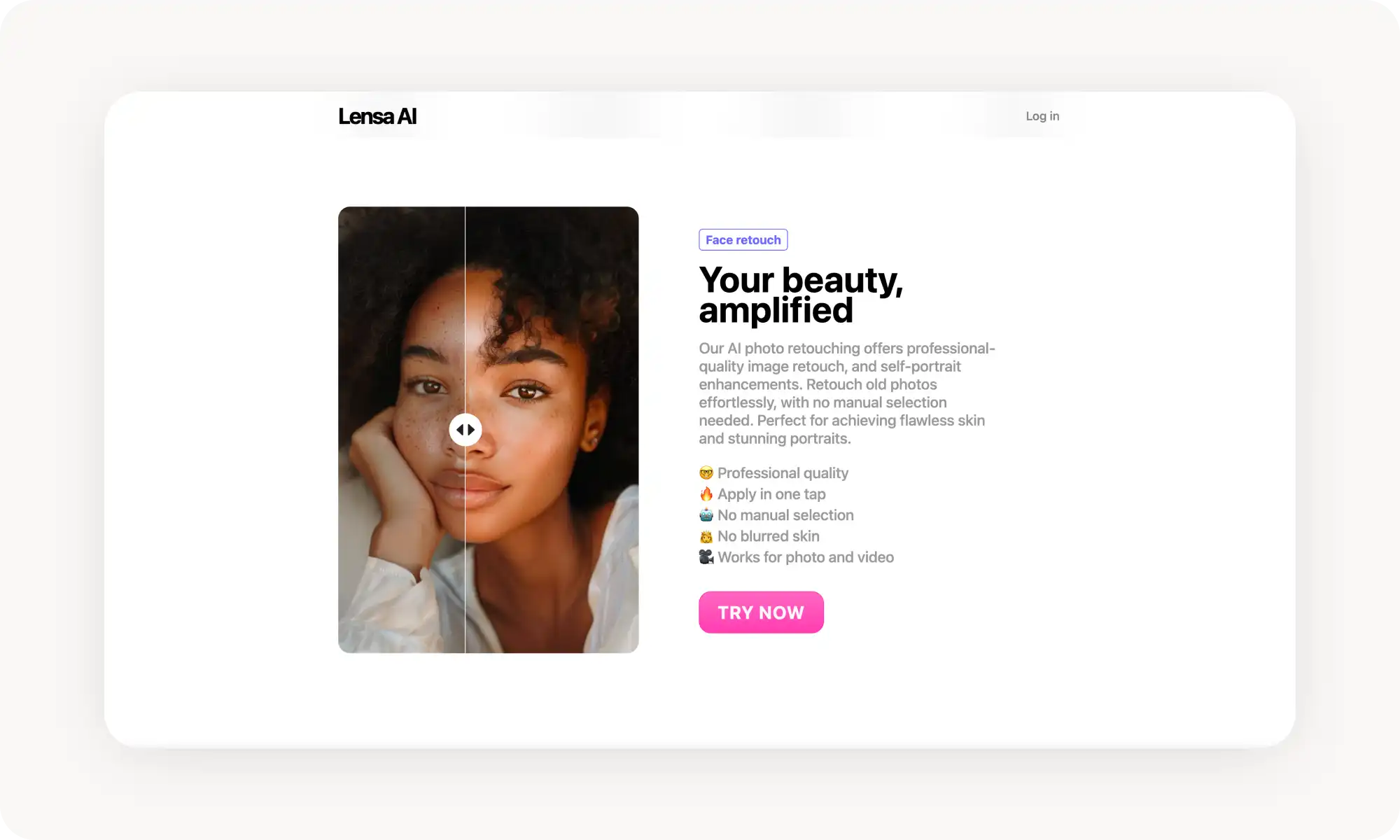 Lensa AI face retouch