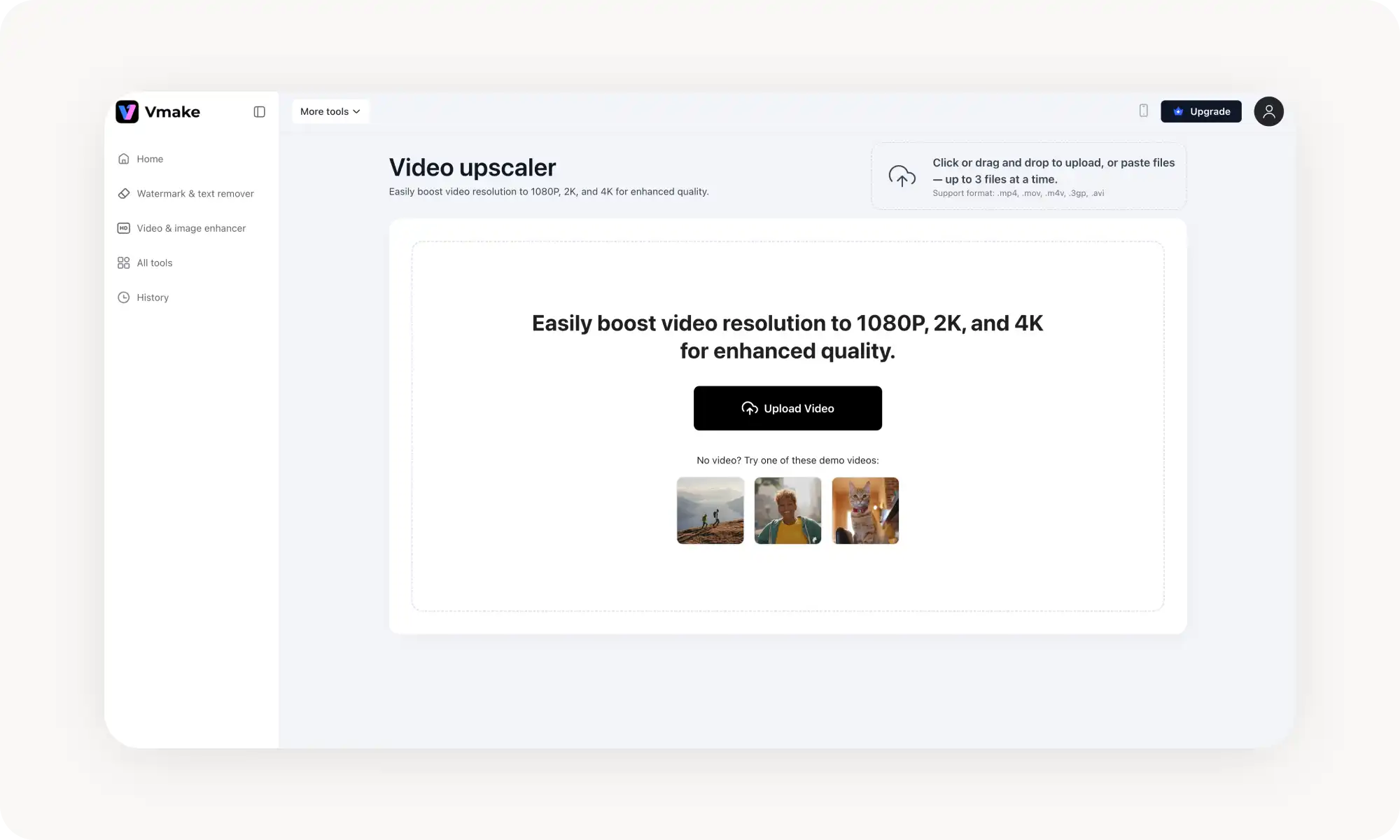 Vmake AI video upscaler