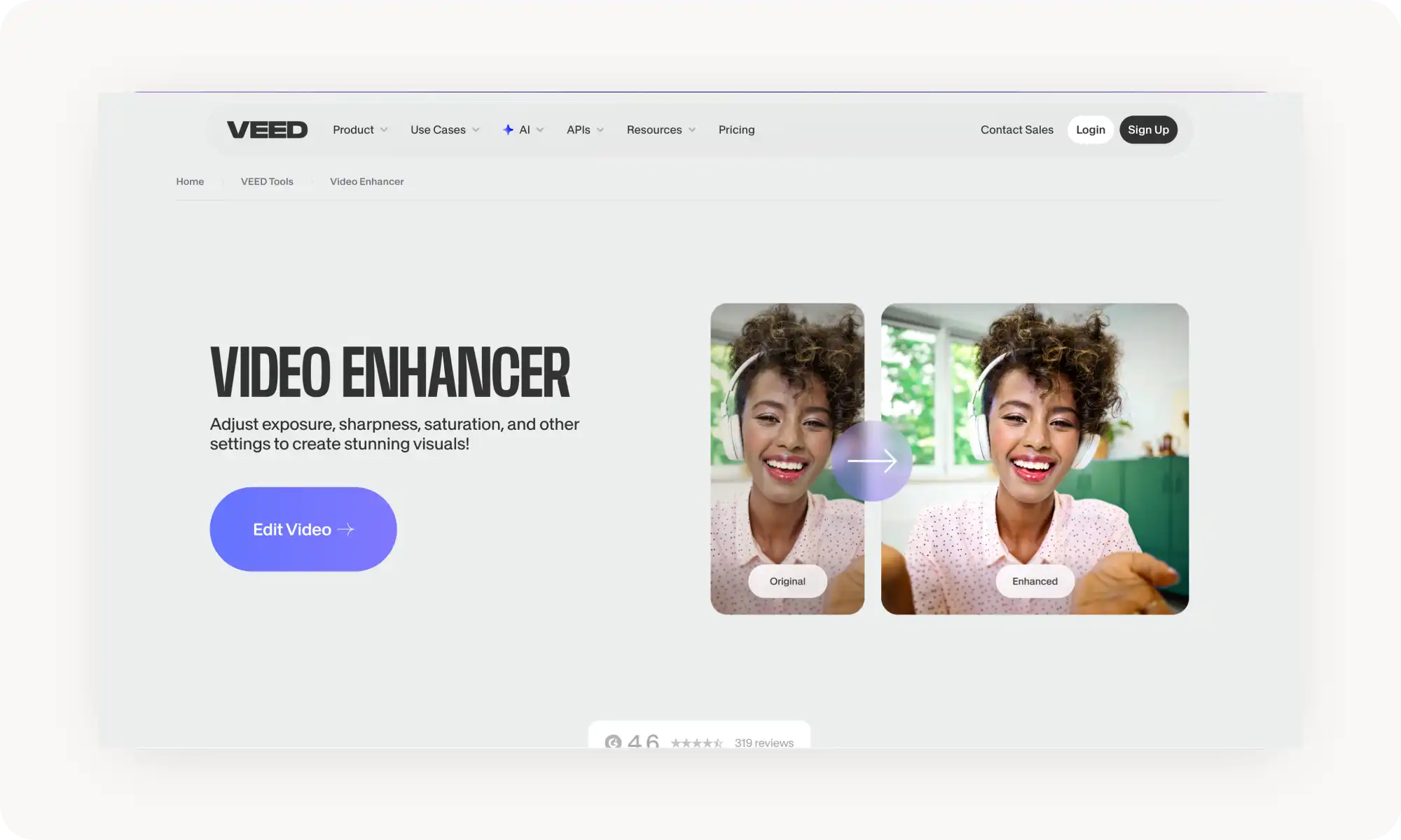 Veed AI video upscaler