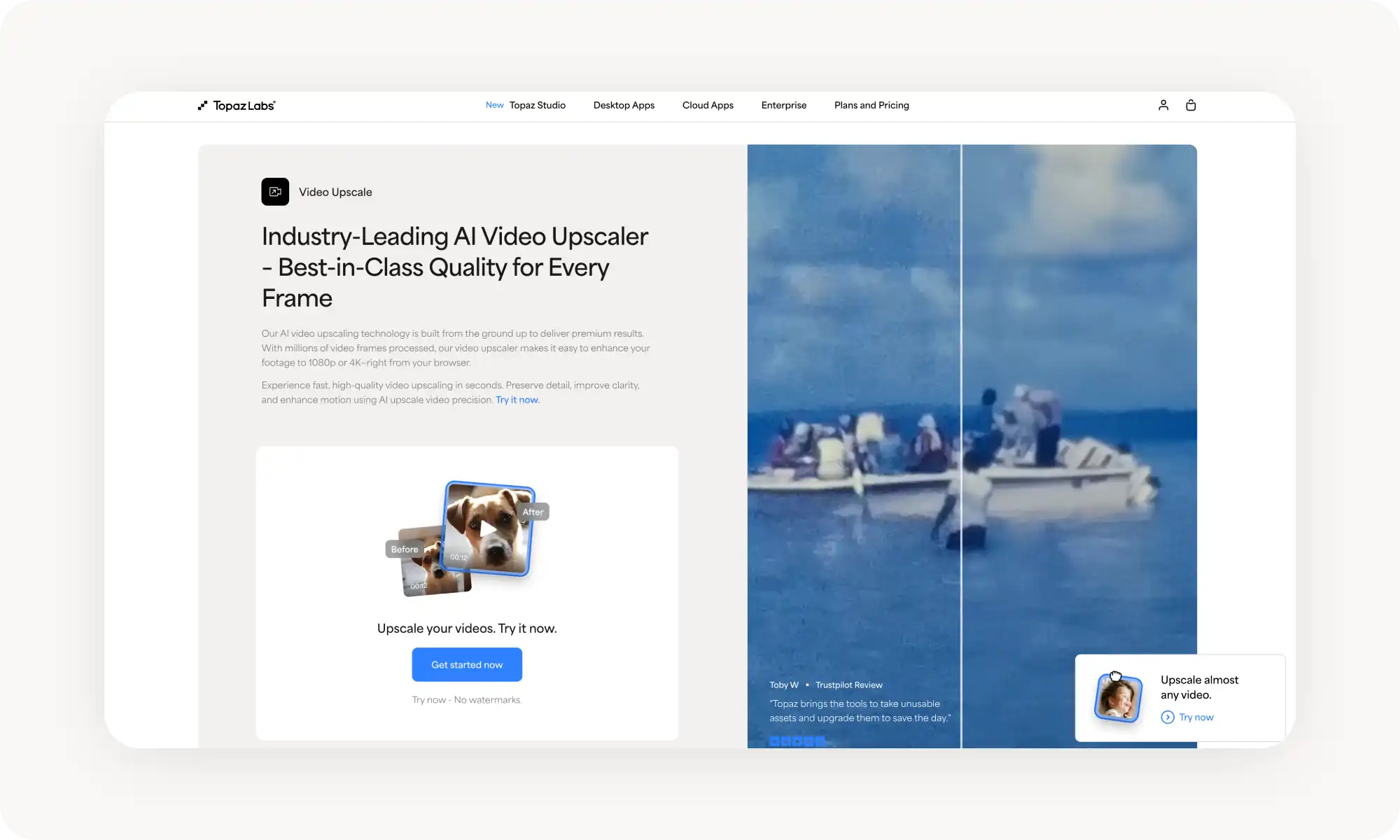 Topaz Labs AI video upscaler