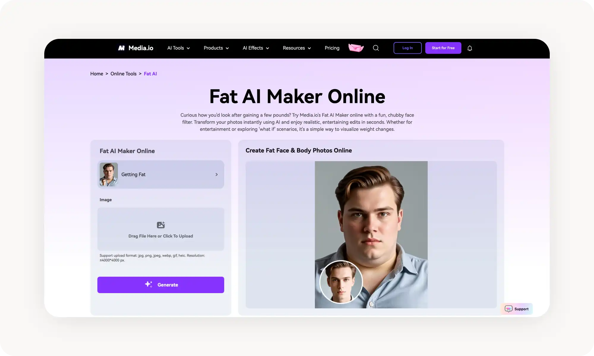 Fat AI prank generator