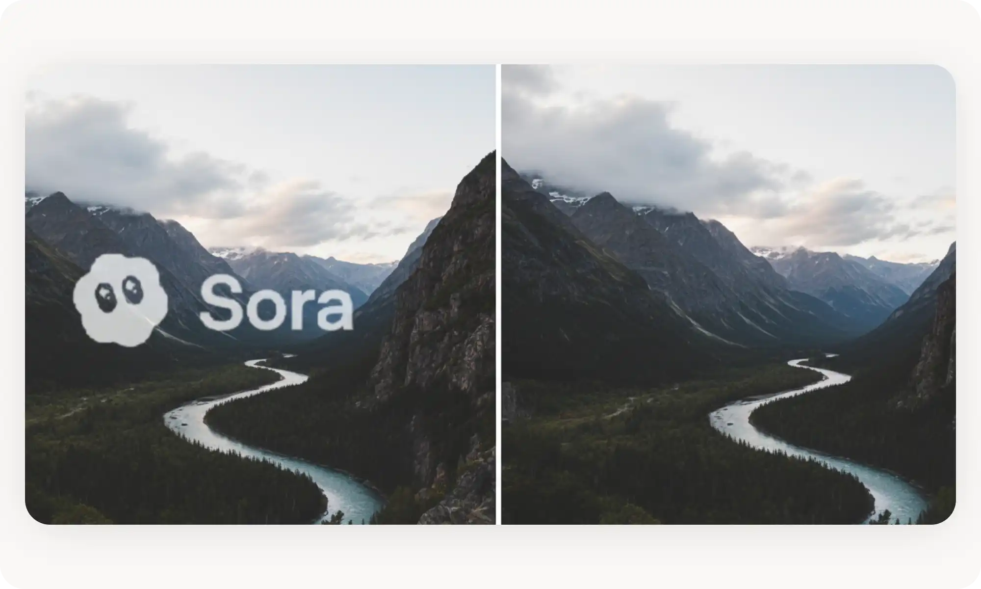 An image showing a Sora 2 video frame with a landscape obstructed by a watermark