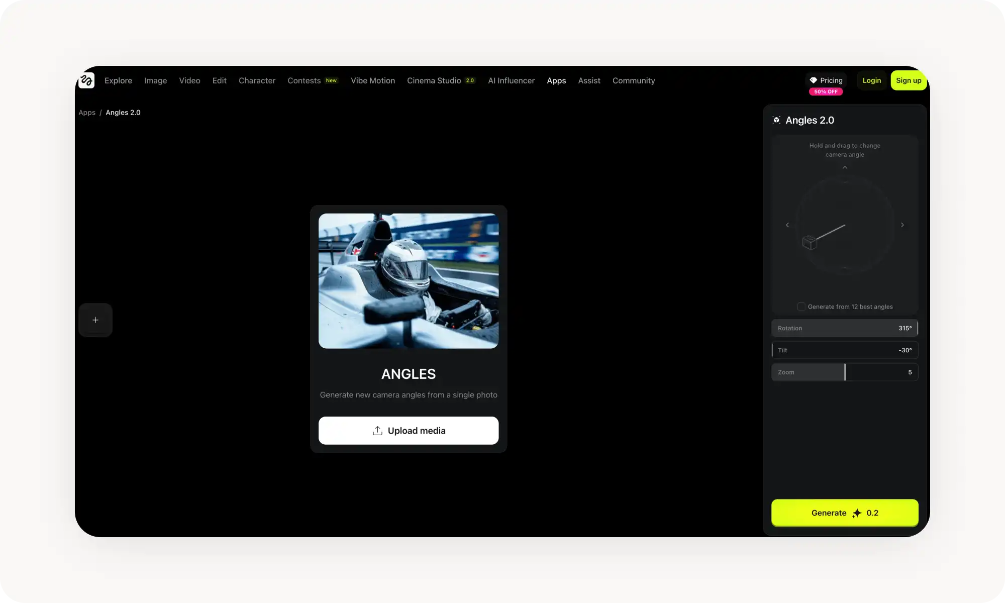 Higgsfield AI Multiple Angles Generator